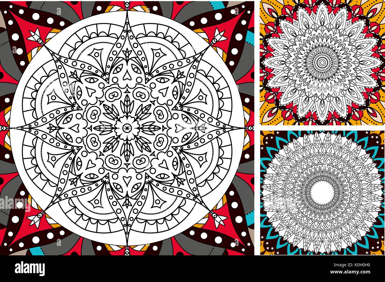 Printable antistress coloring book page for adults - mandala design ...