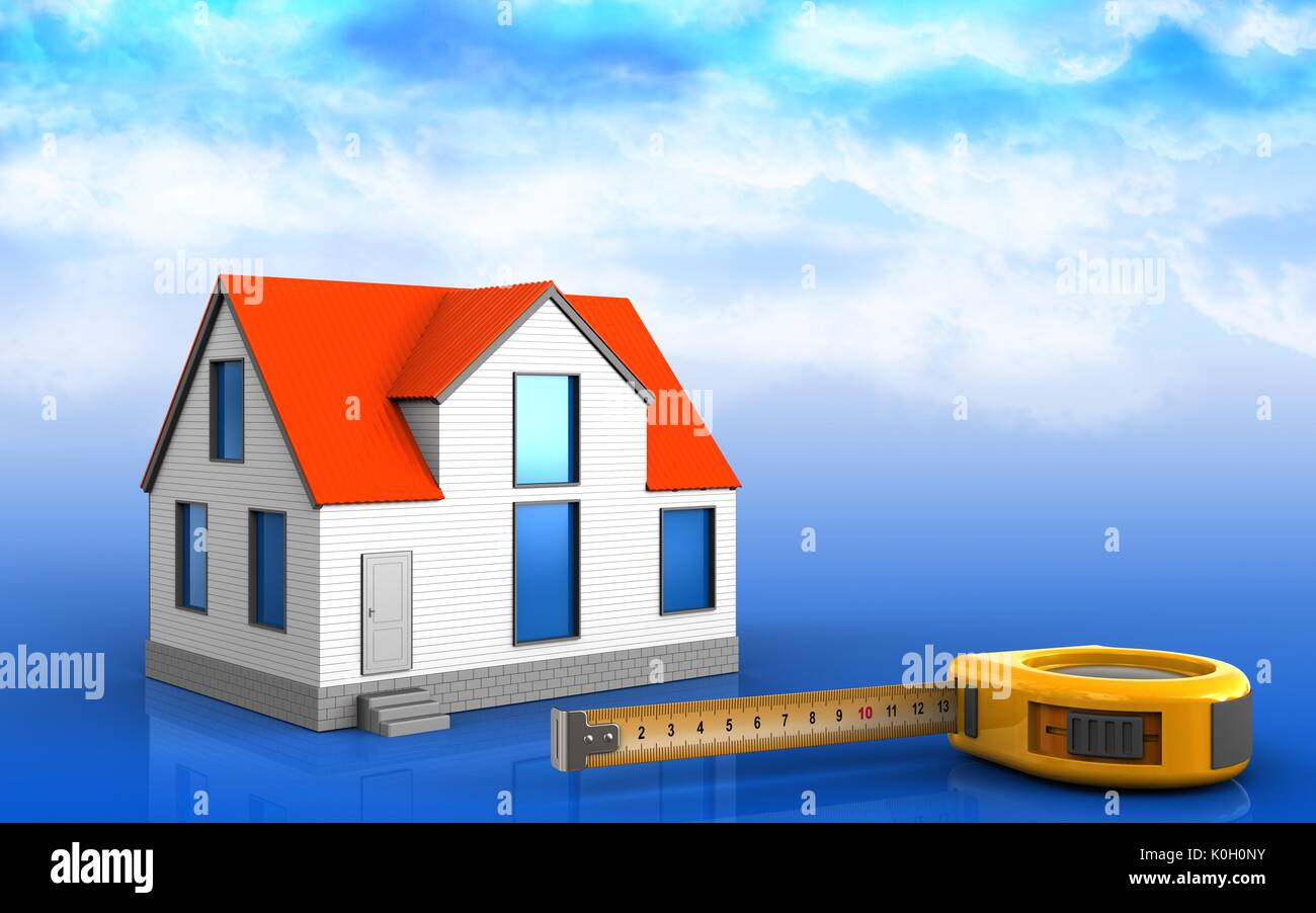 3d illustration of generic house over sky background Stock Photo - Alamy