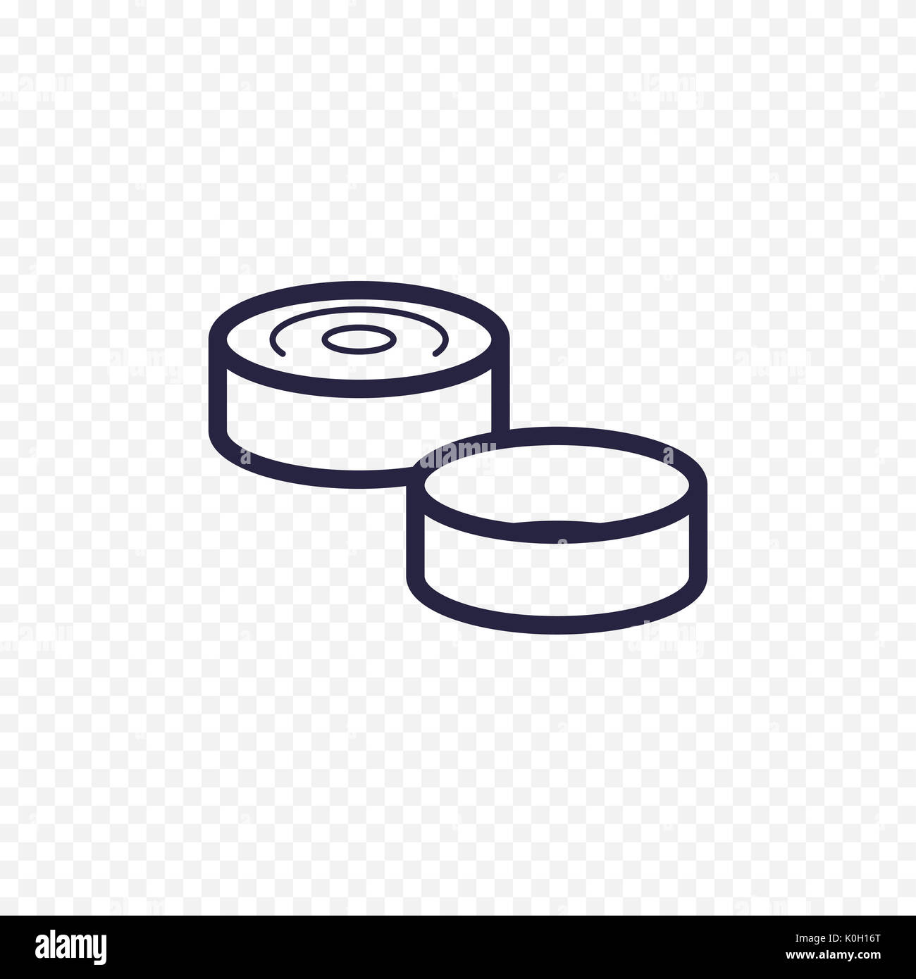Game of checkers line icon. Checkers figure thin linear signs for websites, infographic, mobile applications. Stock Photo
