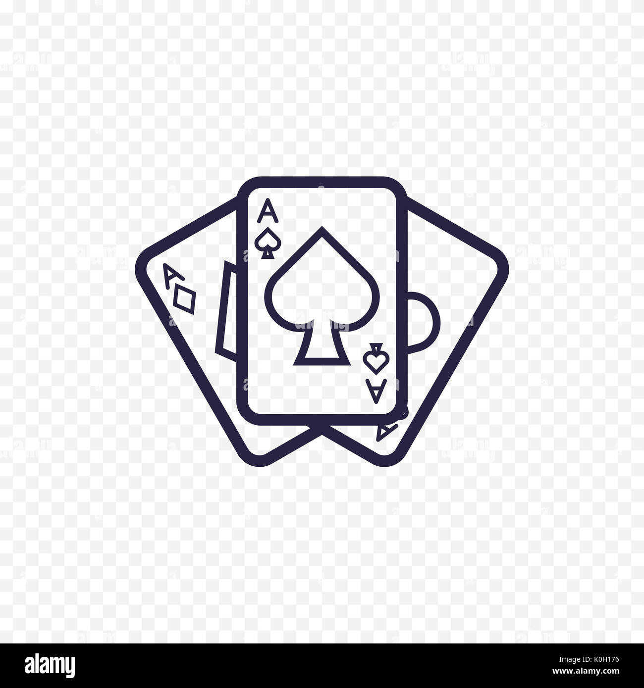 Playing card icon casino game. Ace poker cards thin linear signs. Outline concept for websites, infographic, mobile app. Stock Photo