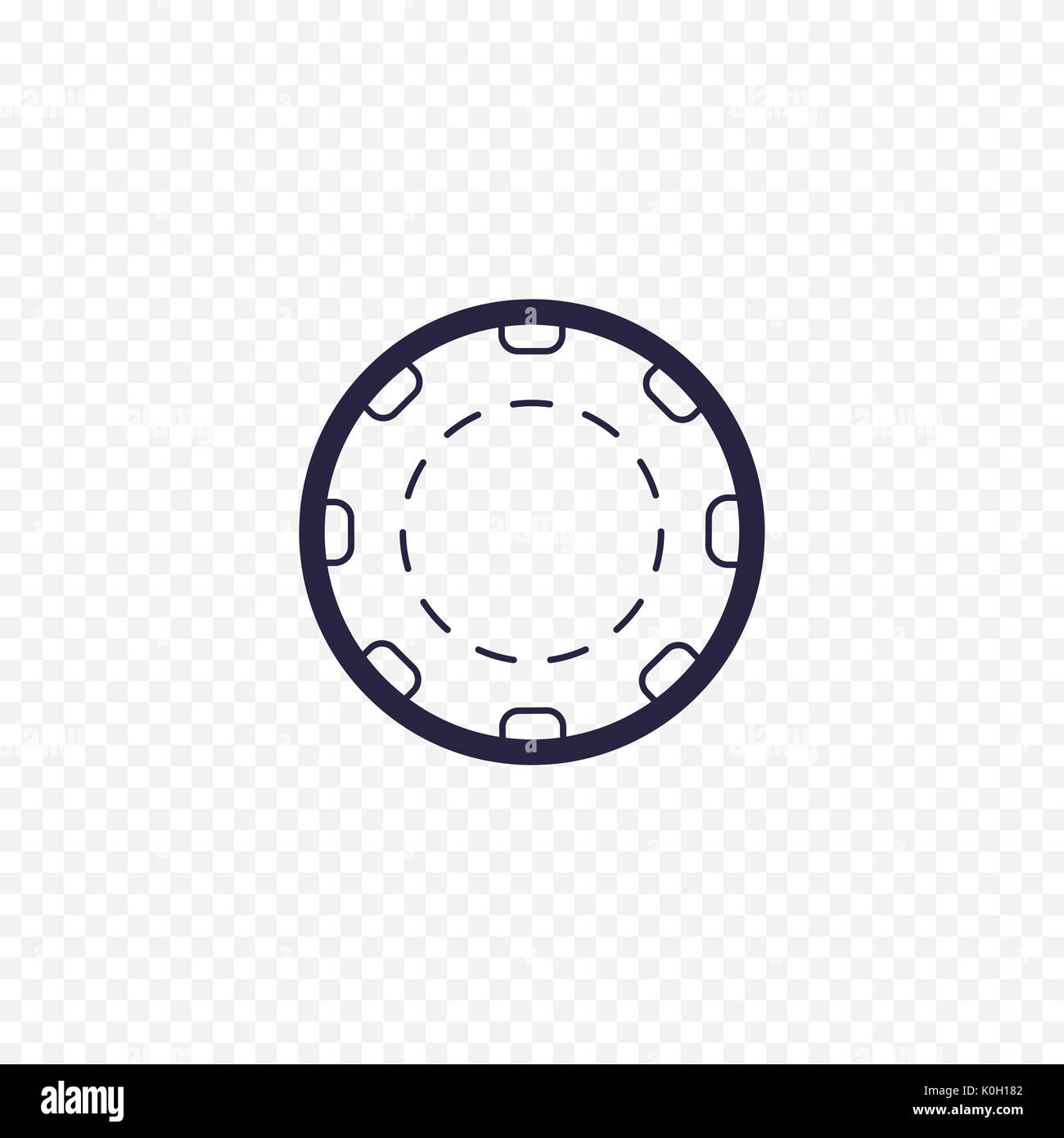 Casino chip simple line icon. Poker game thin linear signs. Outline concept for websites, infographic, mobile app. Stock Photo