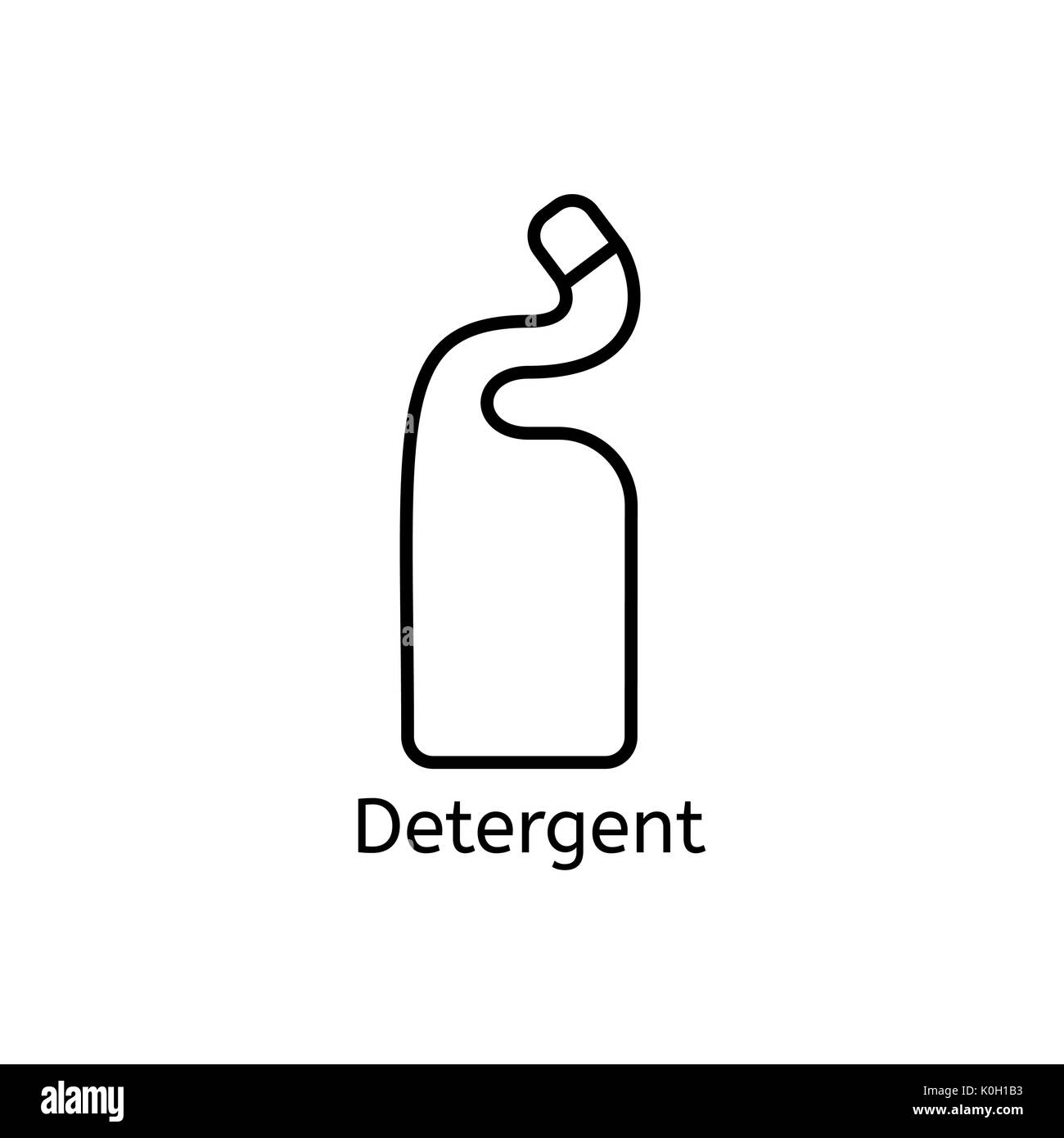 Detergents simple line icon. Liquid detergent thin linear signs. Means for cleaning simple concept for websites, infographic, mobile app. Stock Photo