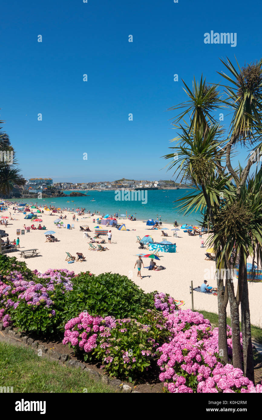 Porthminster Beach in St. Ives, Cornwall England Stock Photo