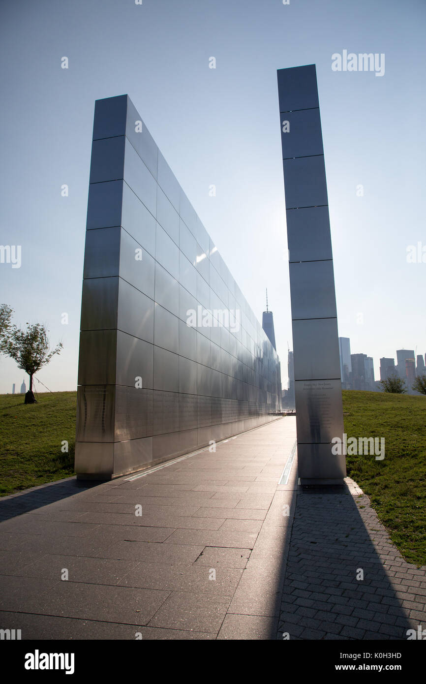 Empty Sky Memorial, Jersey City, NJ is dedicated to the 749 victims from New Jersey who were killed in the 911 attacks, September 11, 2001. Stock Photo