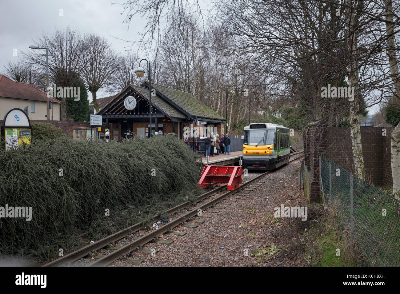 Ultra light rail Parry people mover waits at Stourbridge town with a to Stourbridge junction Stock - Alamy