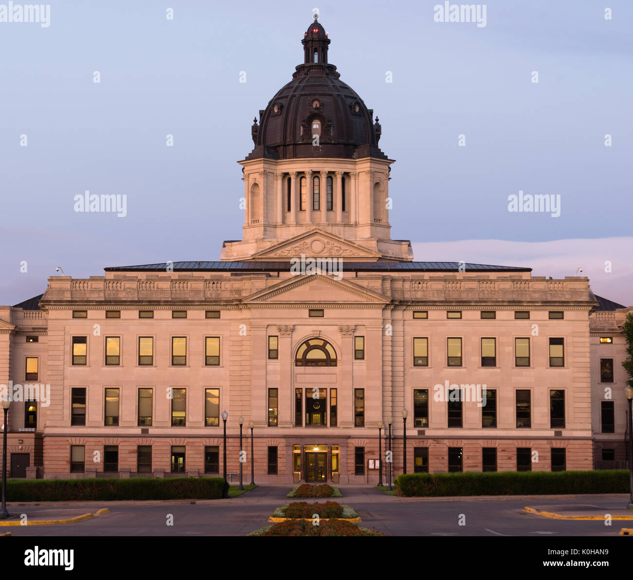 The front facade at Pierre South Dakota State Capital Stock Photo