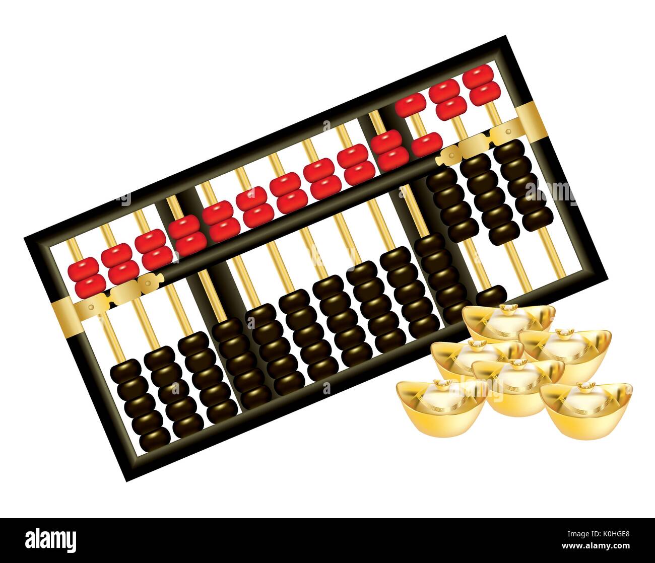 Ancient Chinese abacus isolated Stock Vector