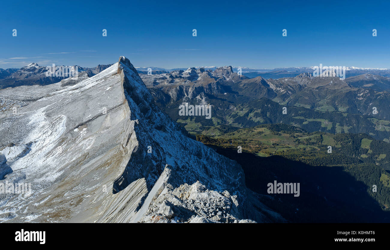 Alta Badia, Dolomites, South Tyrol, Italy. The Cima Dieci / Zehnerspitze in the Dolomites of Fanes. Stock Photo
