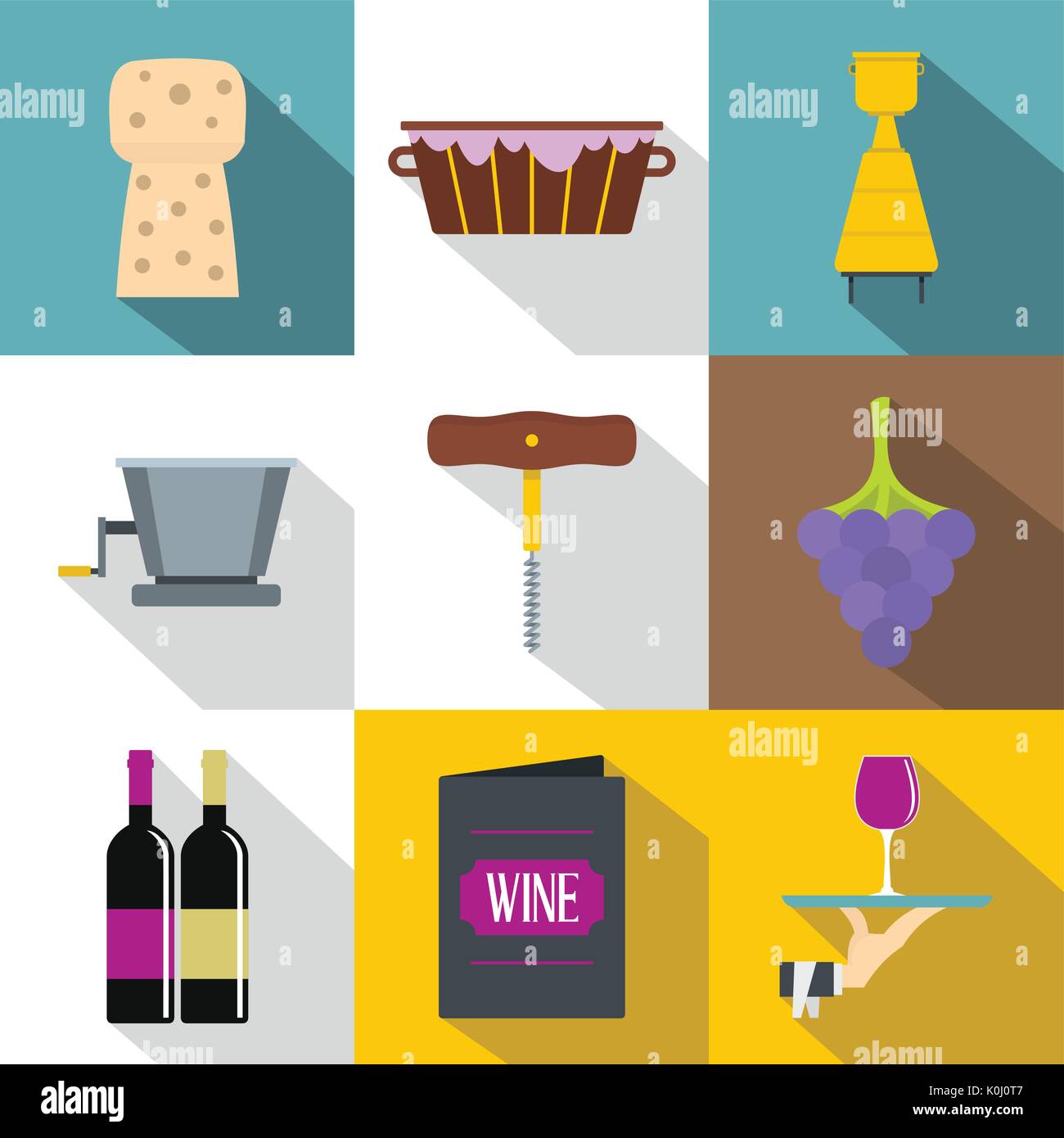 Wine production icons set, flat style Stock Vector Image & Art - Alamy