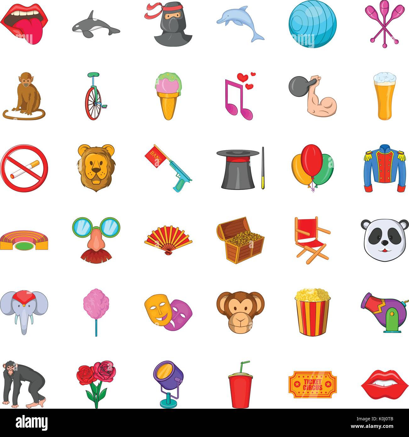 Carnival icons set, cartoon style Stock Vector Image & Art - Alamy