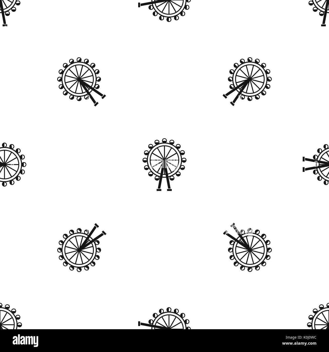 Ferris wheel pattern seamless black Stock Vector