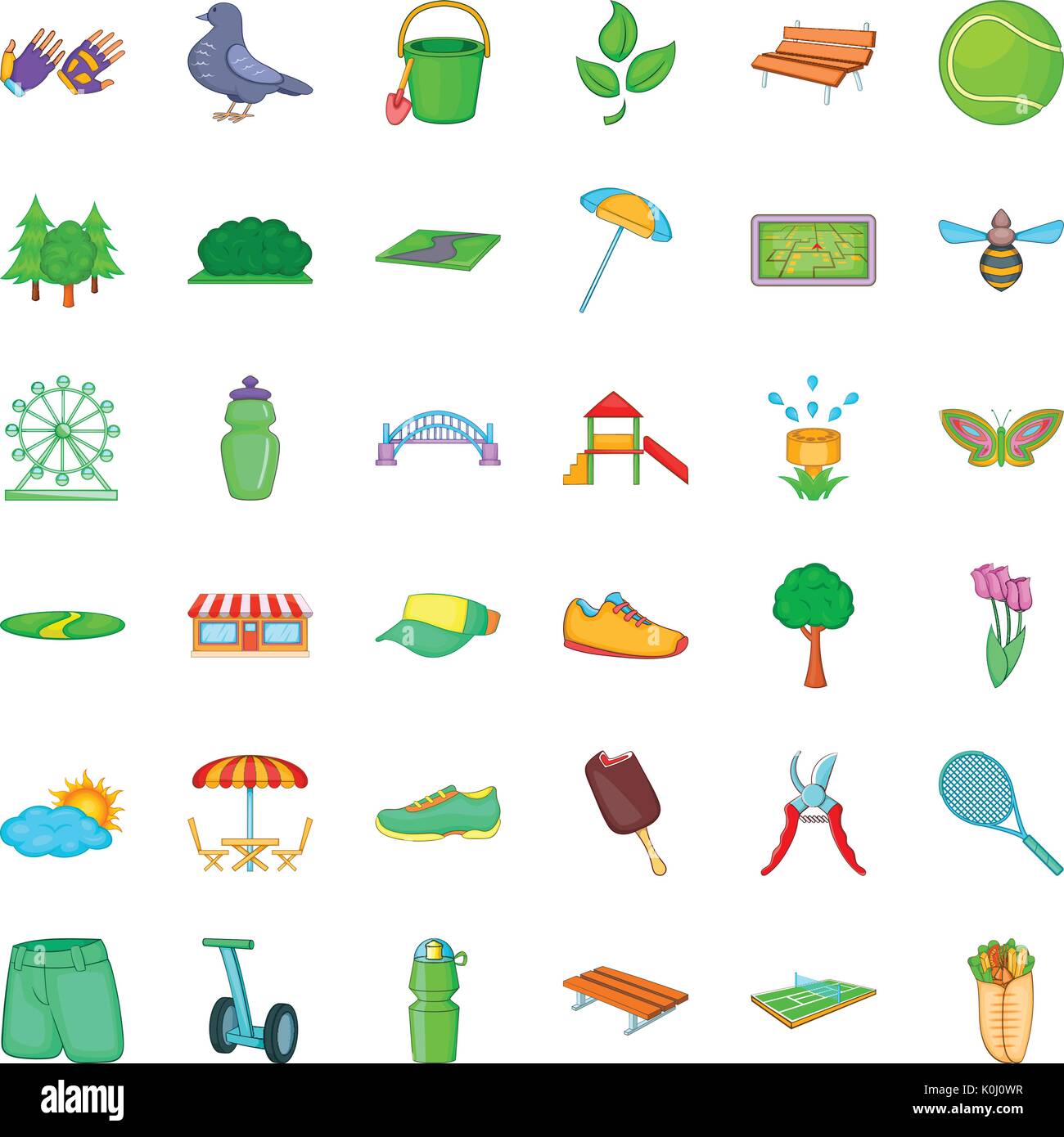 Tree icons set, cartoon style Stock Vector Image & Art - Alamy