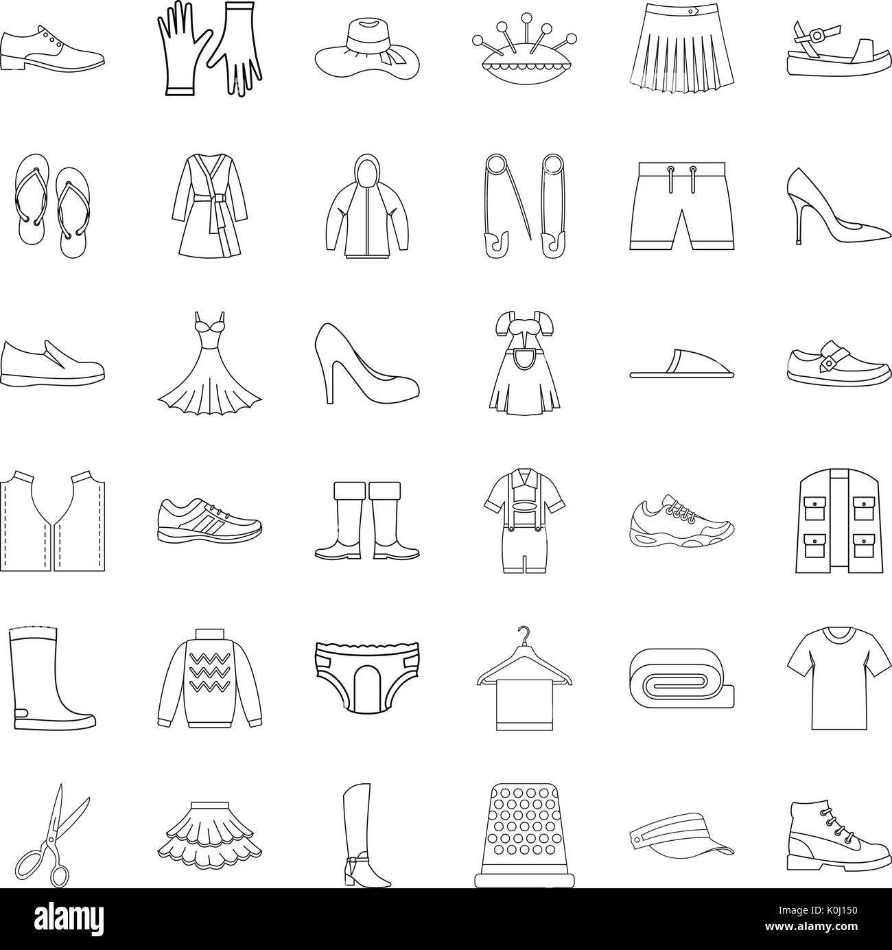 Shoe icons set, outline style Stock Vector Image & Art - Alamy
