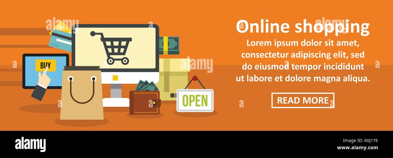 Online shopping banner horizontal concept Stock Vector Image & Art - Alamy