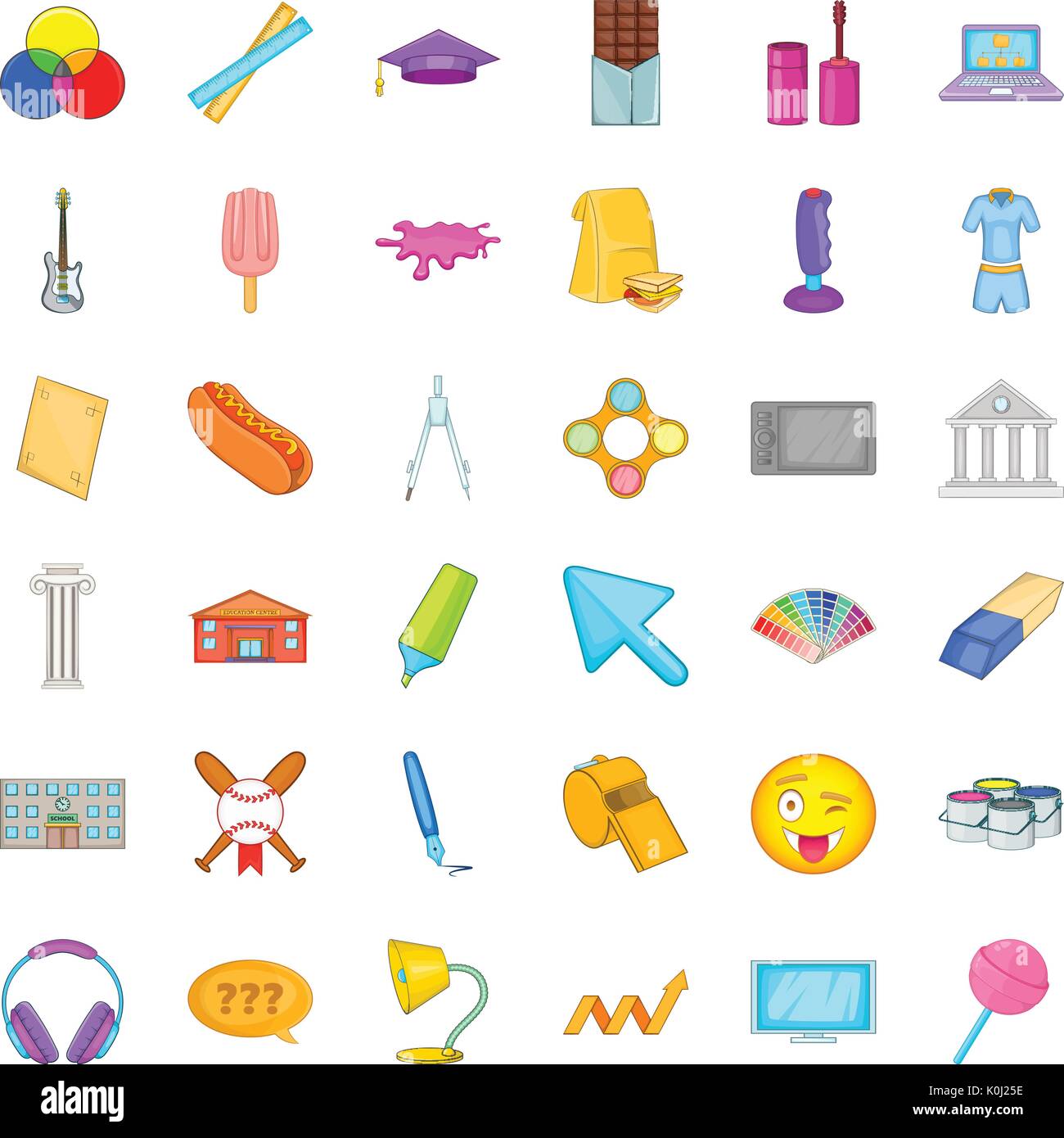 Baseball icons set, cartoon style Stock Vector Image & Art - Alamy