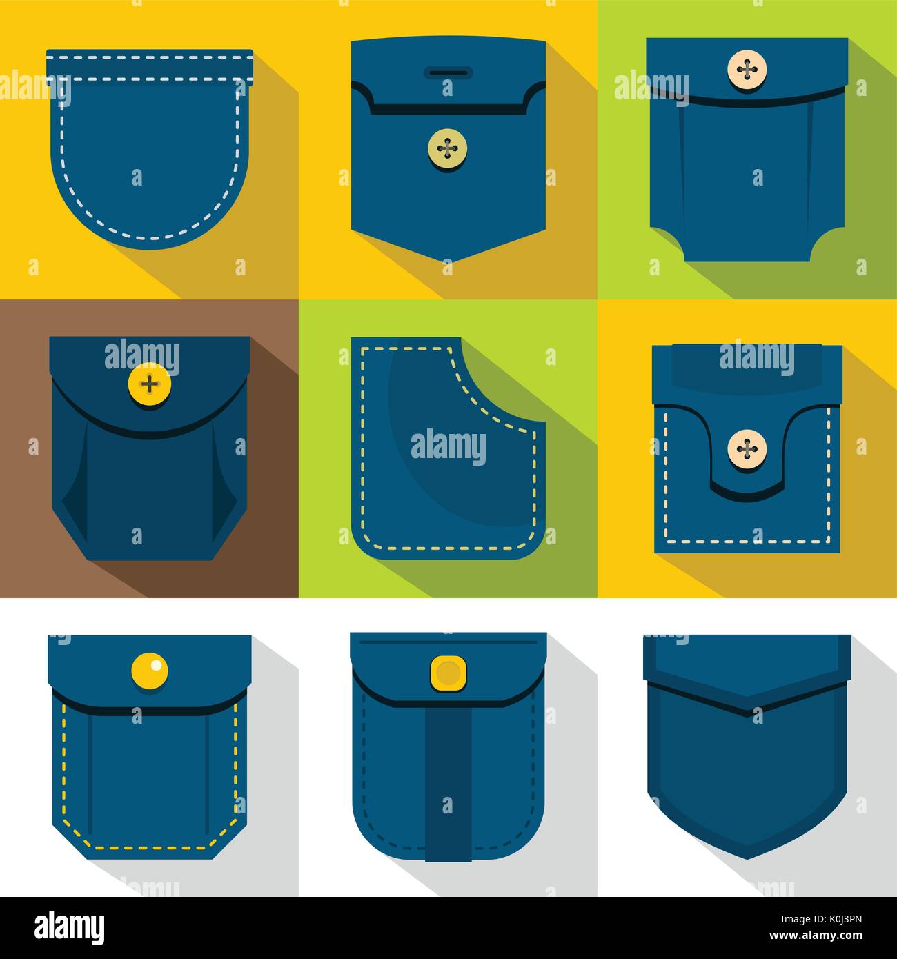 Man pocket icons set, flat style Stock Vector Image & Art - Alamy