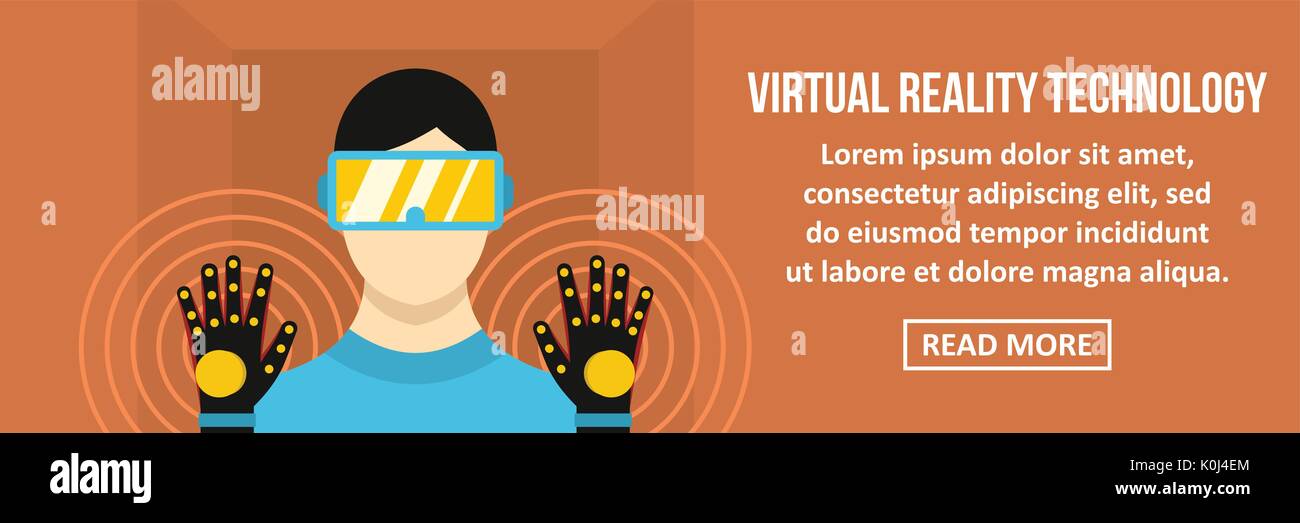 Virtual reality technology banner horizontal concept Stock Vector Image ...