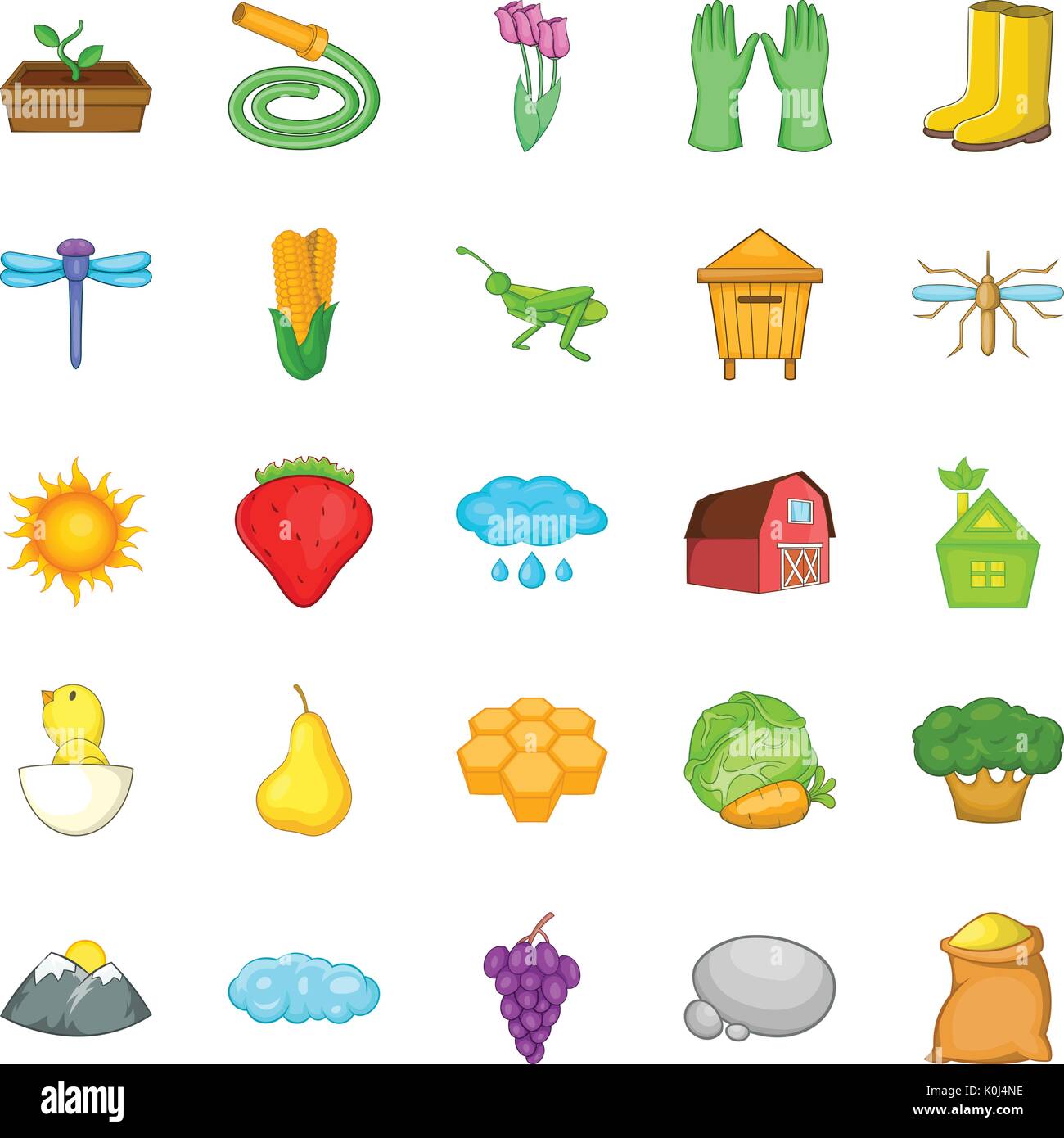 Farm icons set, cartoon style Stock Vector Image & Art - Alamy