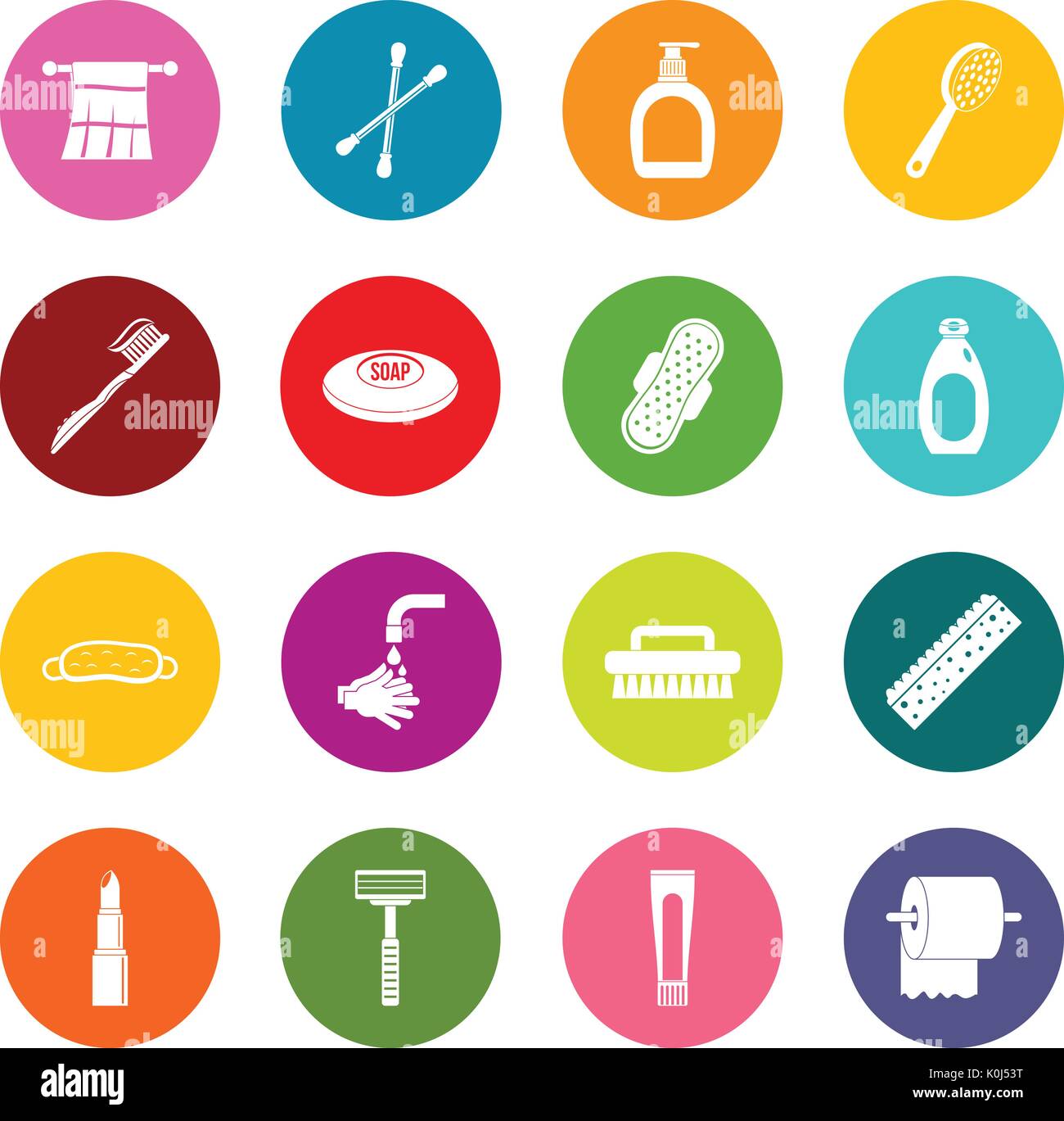 Hygiene tools icons many colors set Stock Vector Image & Art - Alamy