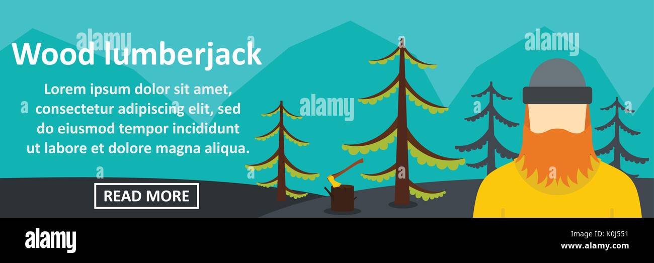 Wood lumberjack banner horizontal concept Stock Vector Image & Art - Alamy