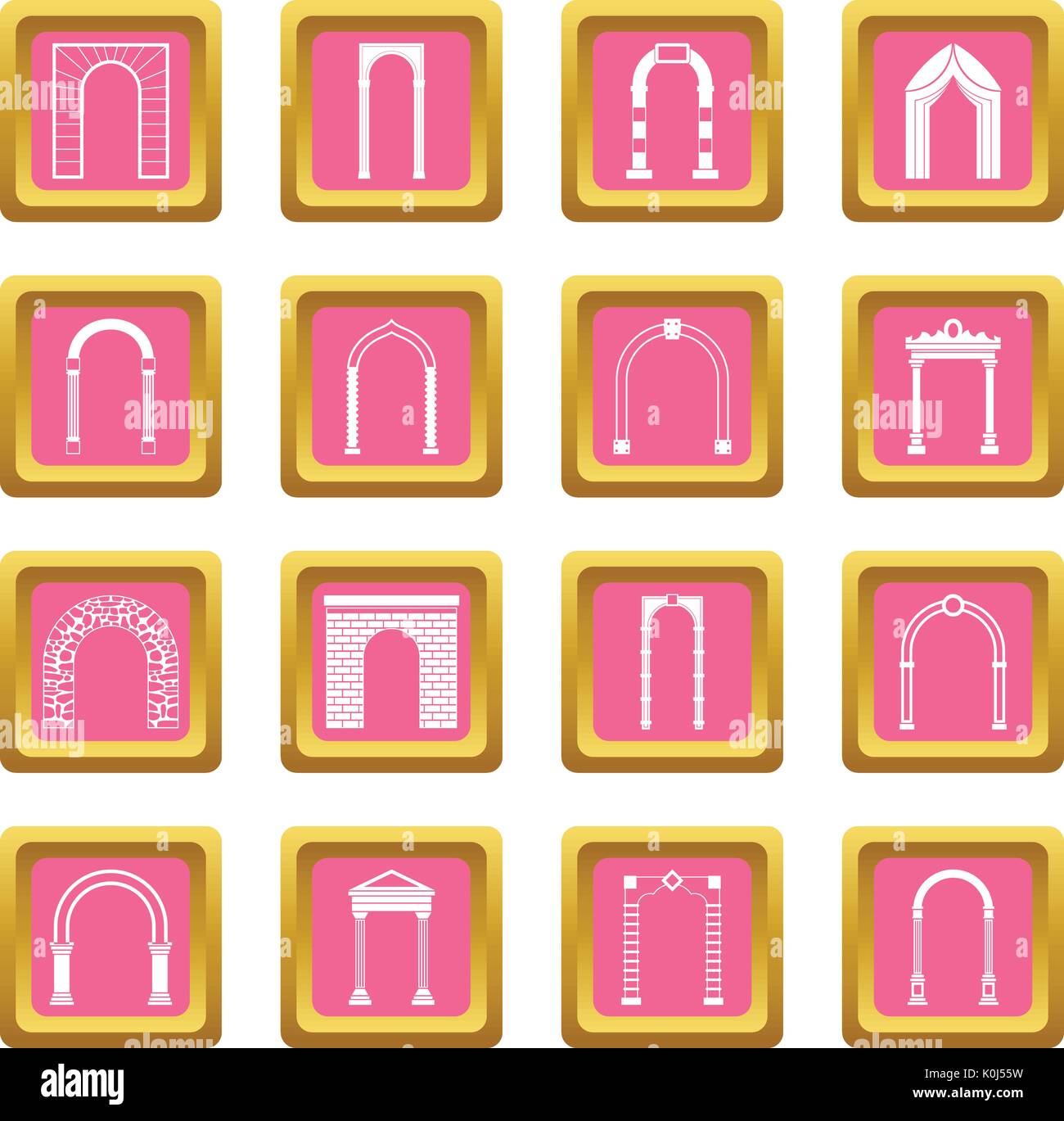 Arch set icons pink Stock Vector Image & Art - Alamy