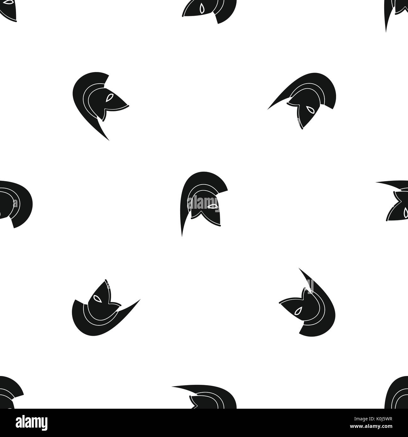Roman helmet pattern seamless black Stock Vector