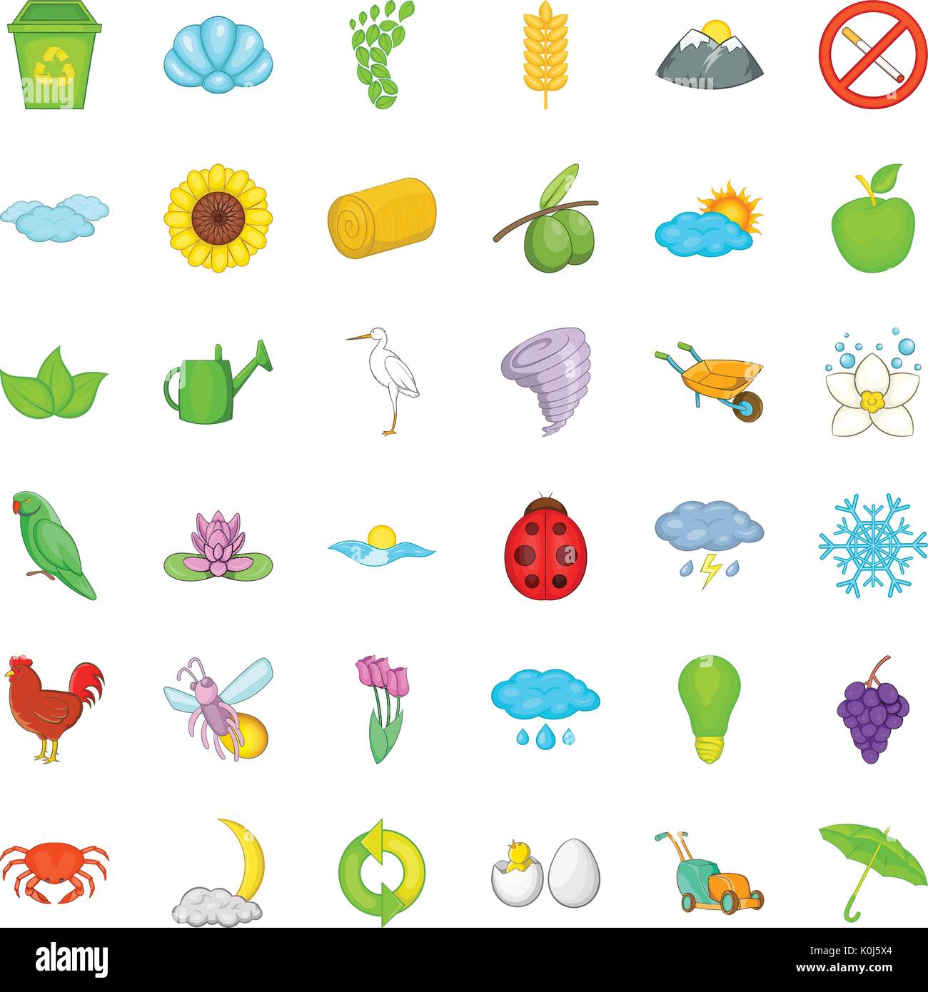 Eco icons set, cartoon style Stock Vector Image & Art - Alamy