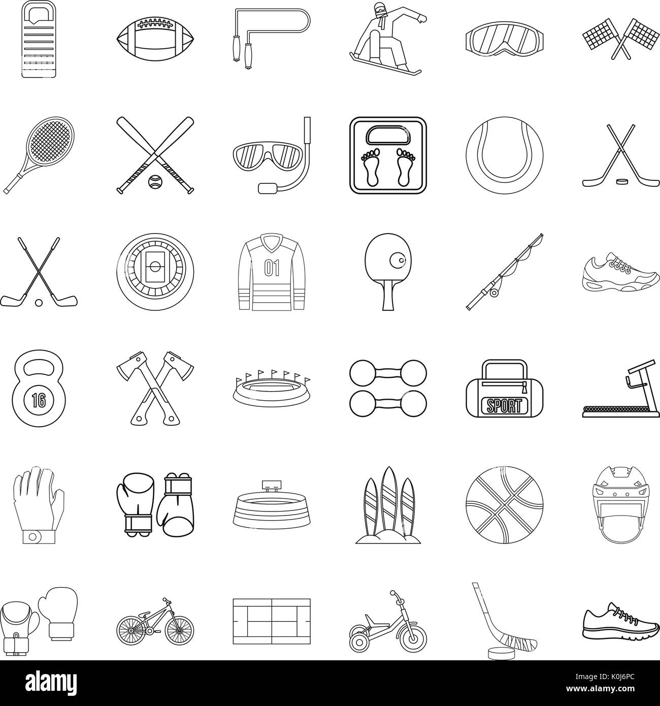 Stadium icons set, outline style Stock Vector Image & Art - Alamy