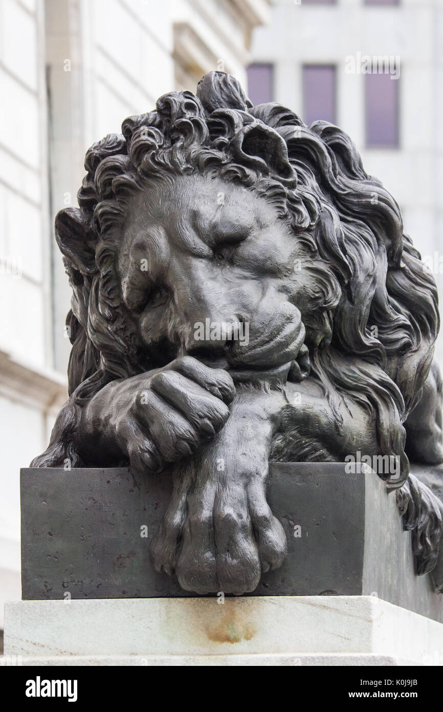 One of the Sleeping Lion Statues outside the Corcoran Gallery in