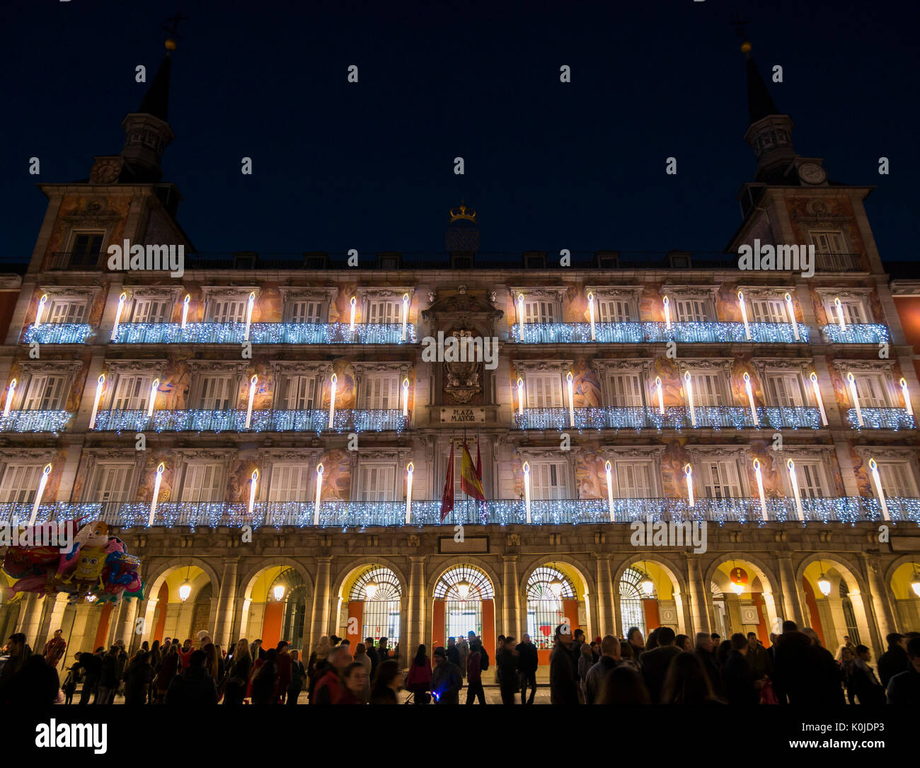 Casa de las Panaderías en la Plaza Mayor en Navidad. Madrid capital. España Stock Photo