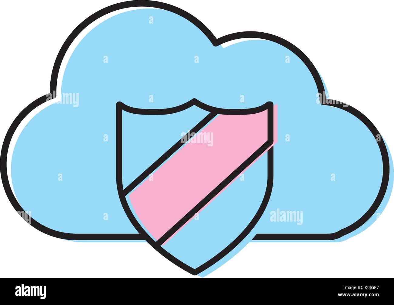 cloud data center with security shield Stock Vector Image & Art - Alamy