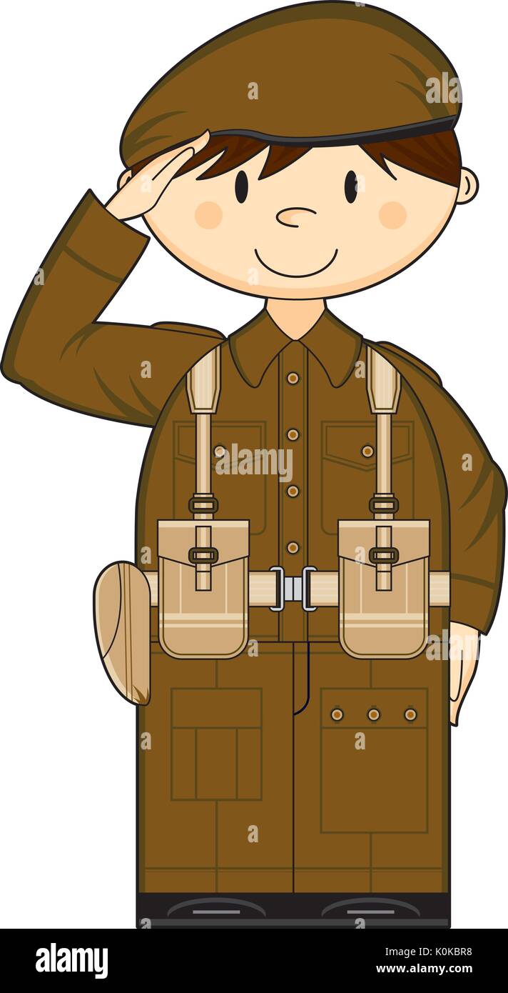 Cartoon Military Saluting Army Soldier Vector Illustration Stock Vector  Image & Art - Alamy