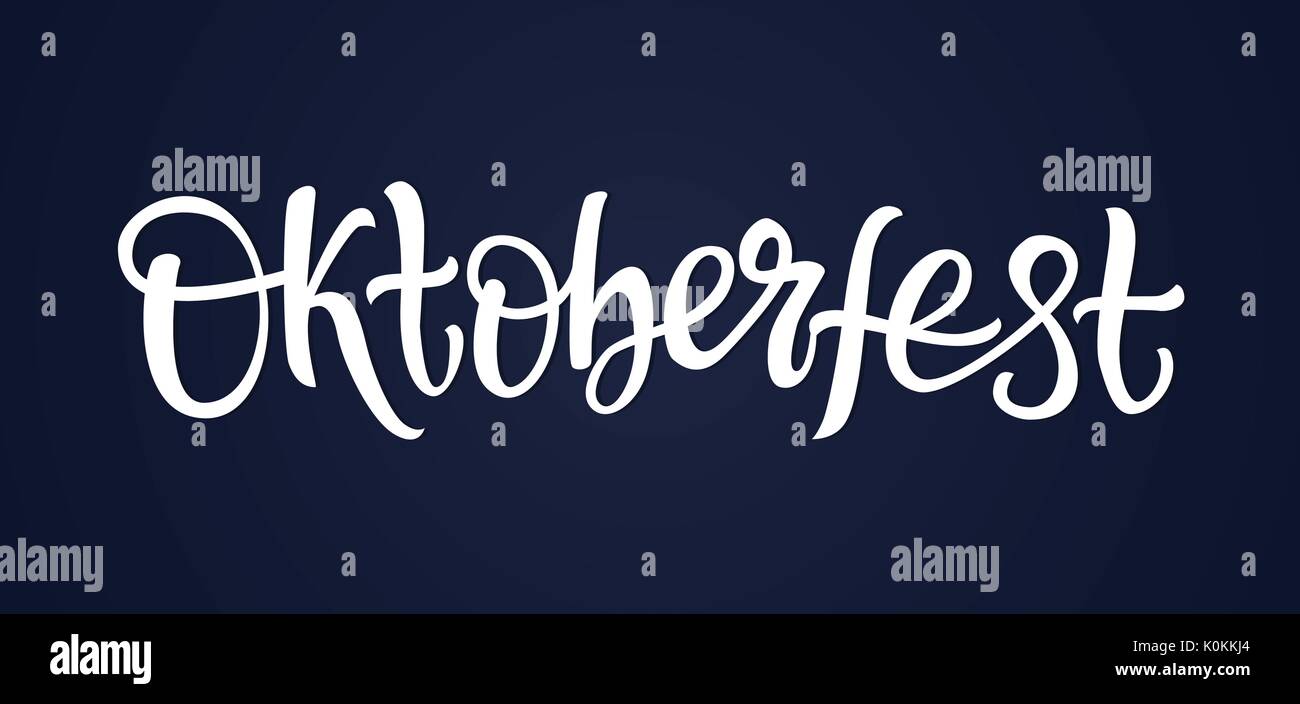 Oktoberfest - vector hand drawn brush pen lettering Stock Vector Image ...