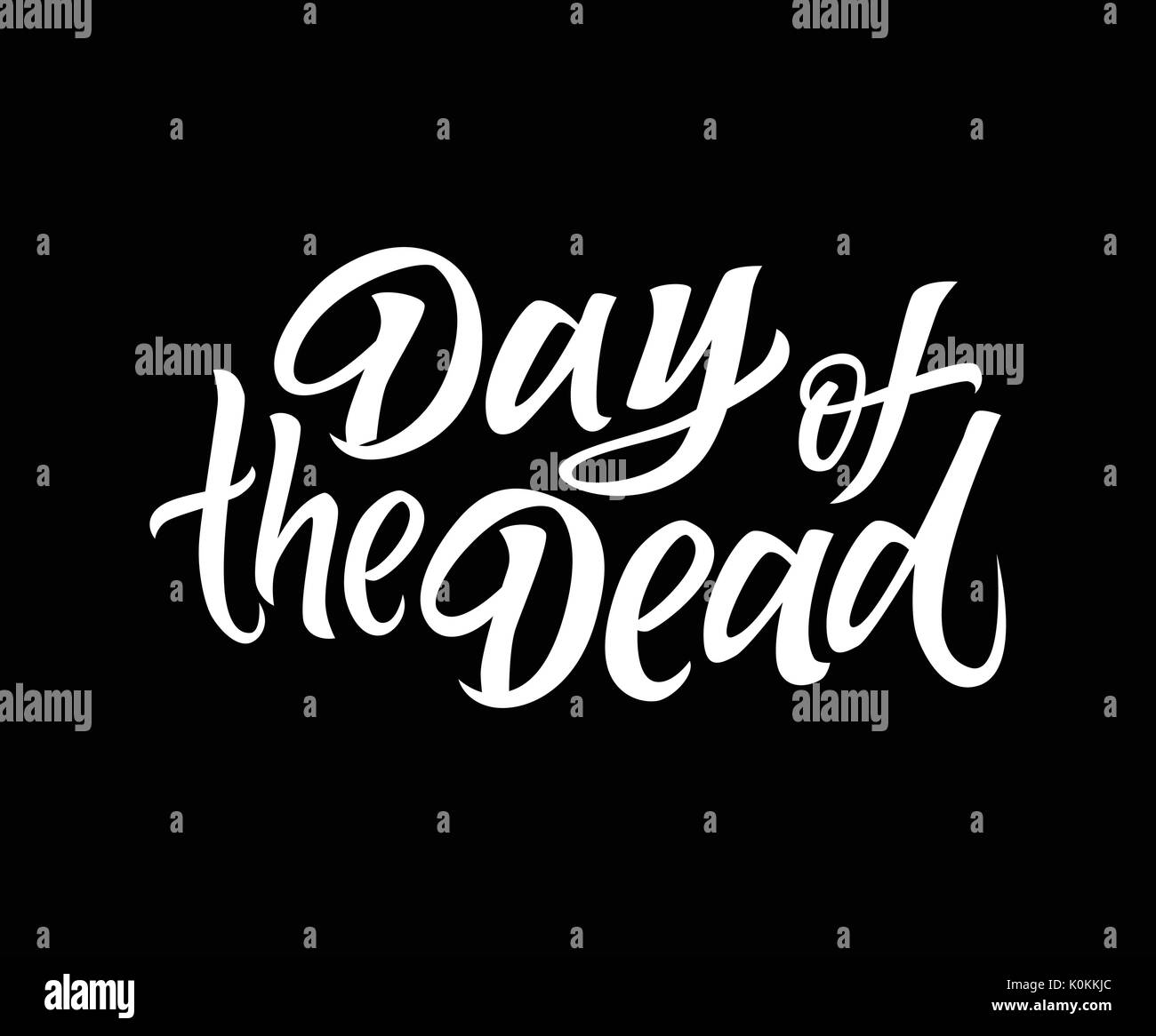 Day of the Dead - vector drawn brush lettering Stock Vector