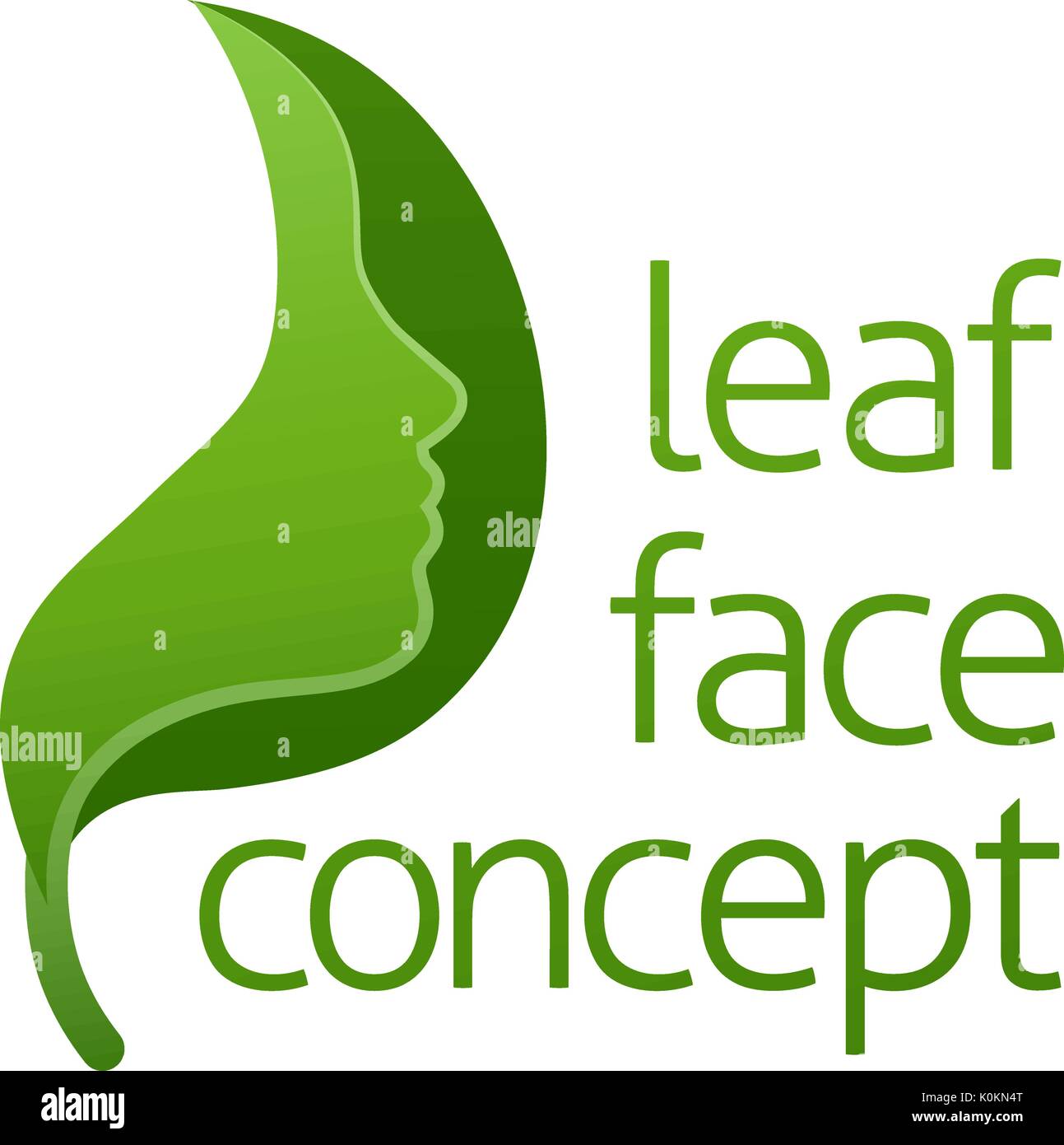 Green Leaf Face Concept Stock Vector
