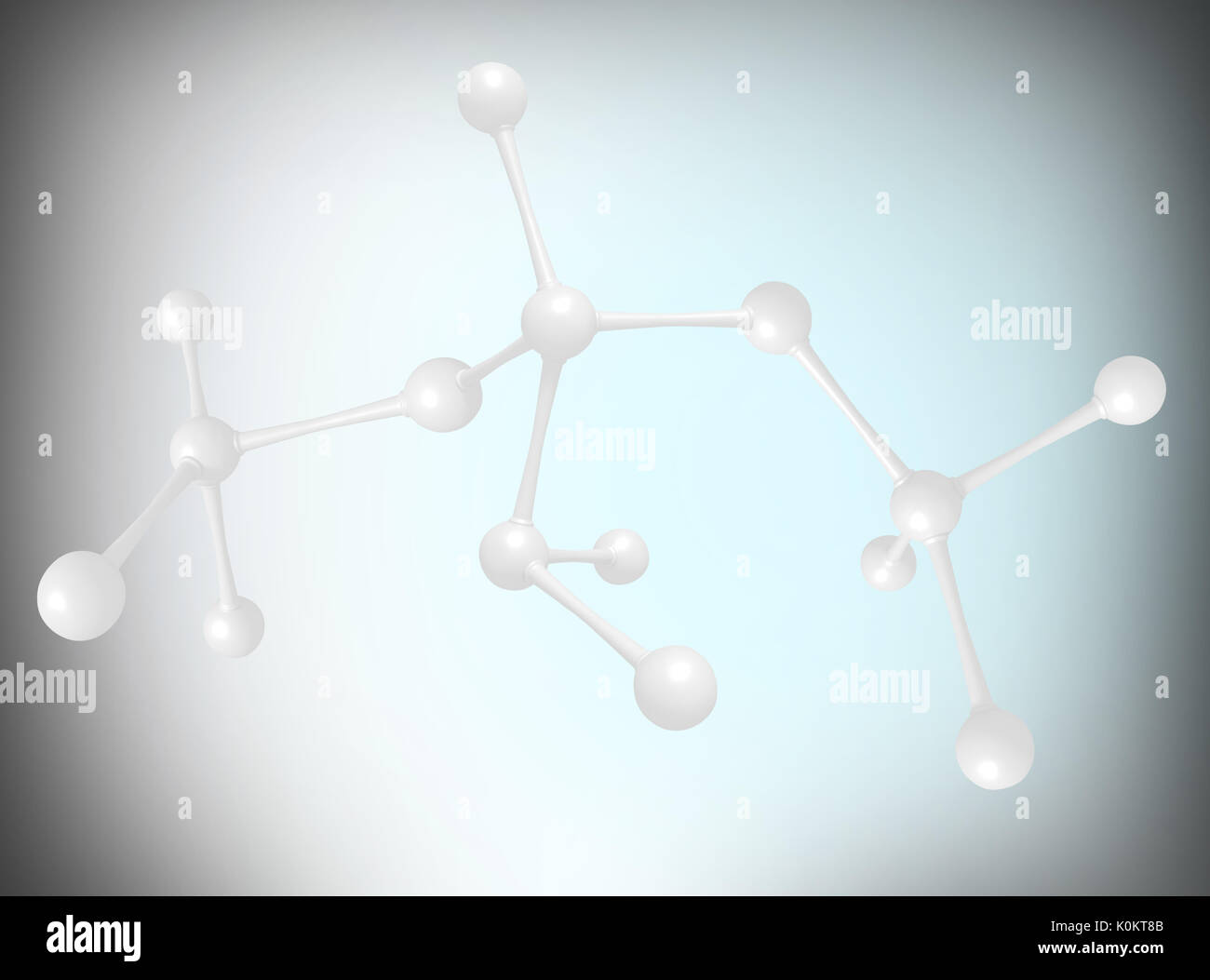 Blue glass molecule structure. 3D rendering. Stock Photo