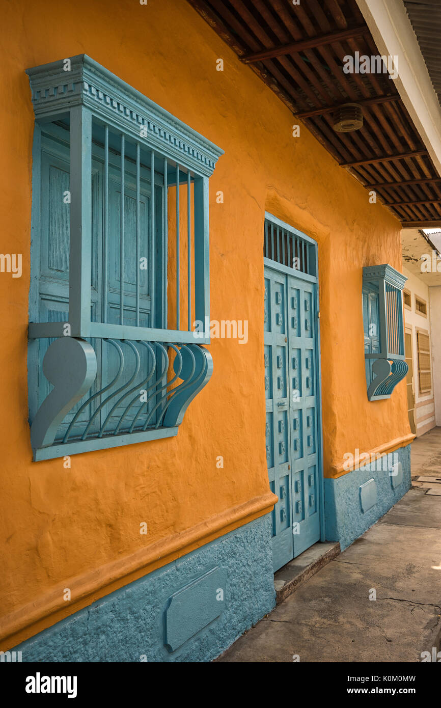 July 12, 2017 Honda, Colombia: colourful houses along the Stock Photo