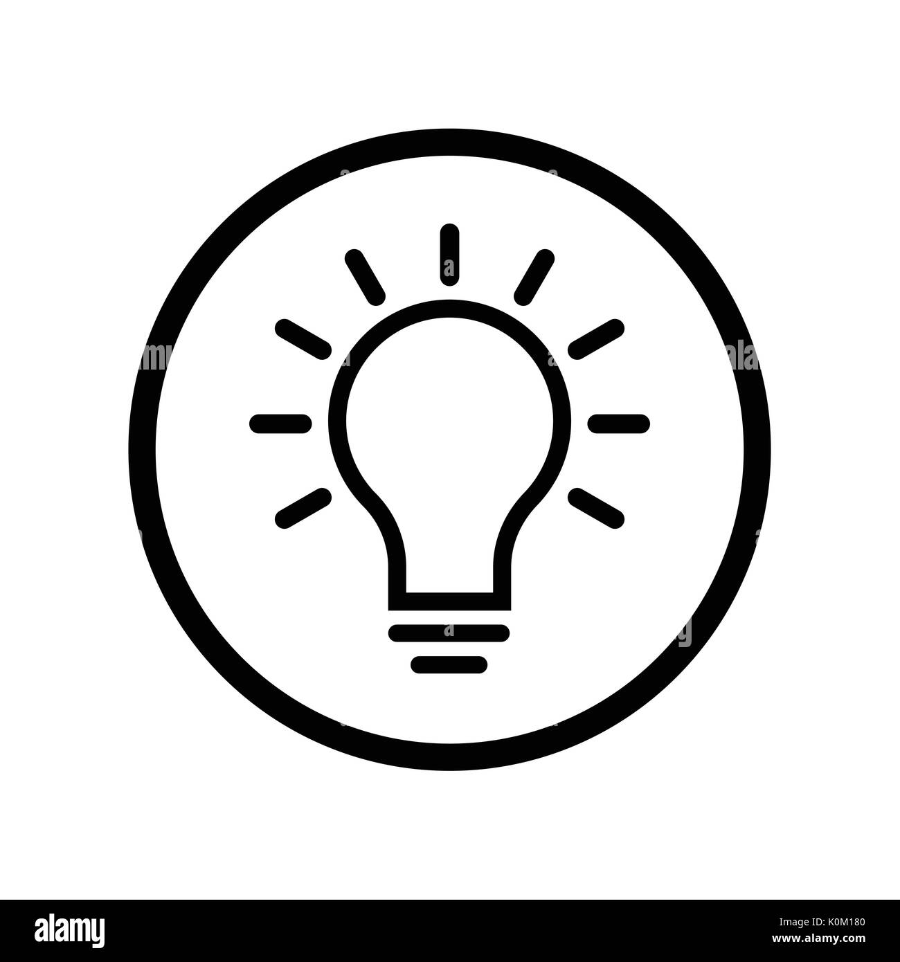 Pictograph of Light Bulb icon in circle, iconic symbol on white background  - Vector Iconic Design Stock Vector Image & Art - Alamy