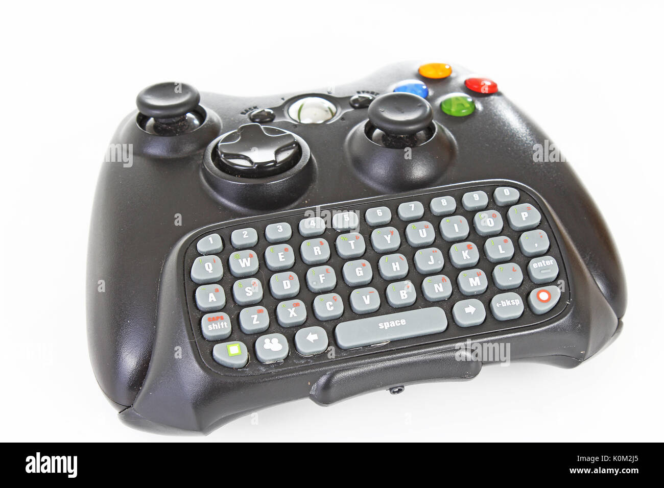 Xbox 360 controller remote control with keyboard qwerty studio photo Stock  Photo - Alamy