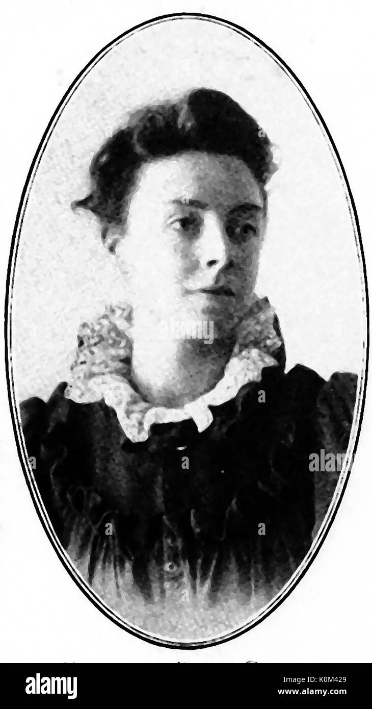 An early Portrait of  Katherine Bruce Glasier, journalist who with her husband was one of the first 'socialist Crusaders' Stock Photo