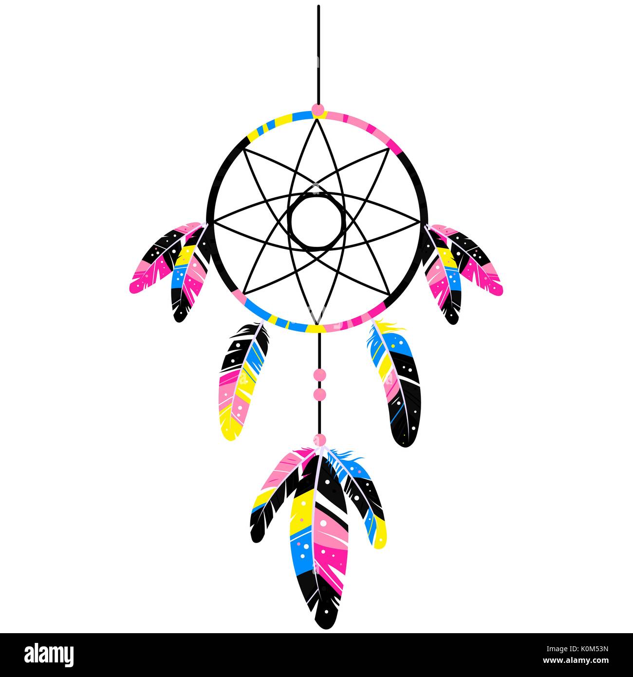Follow your dreams inspirational message. Vector ethnic print design with  dream catcher. Isolated on white background Stock Vector Image & Art - Alamy