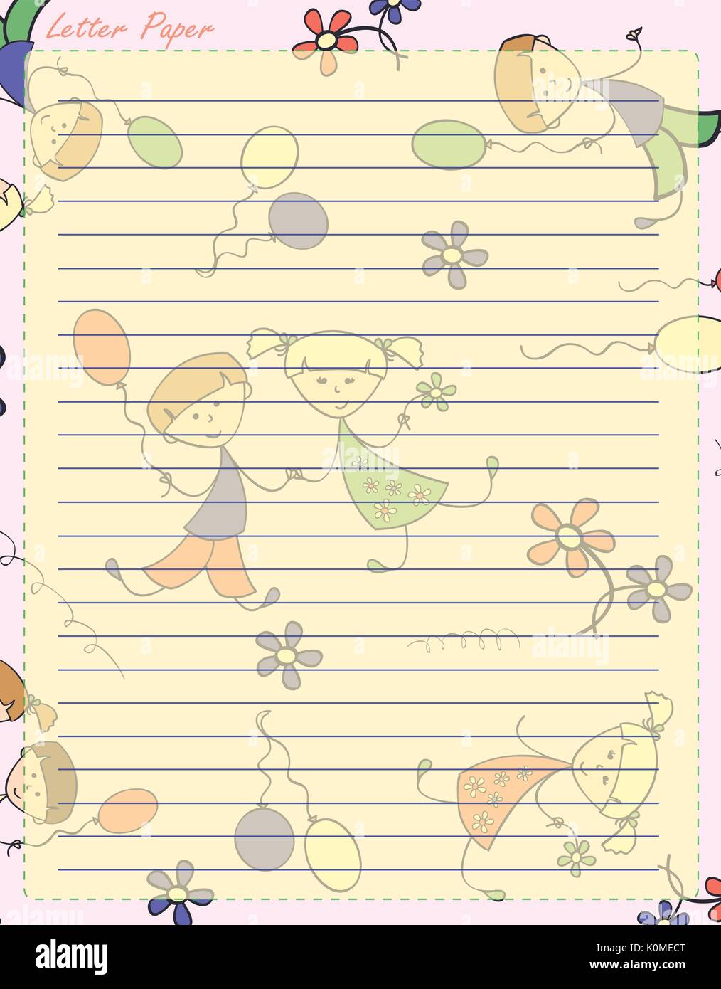 Girl write paper Stock Vector Images - Alamy