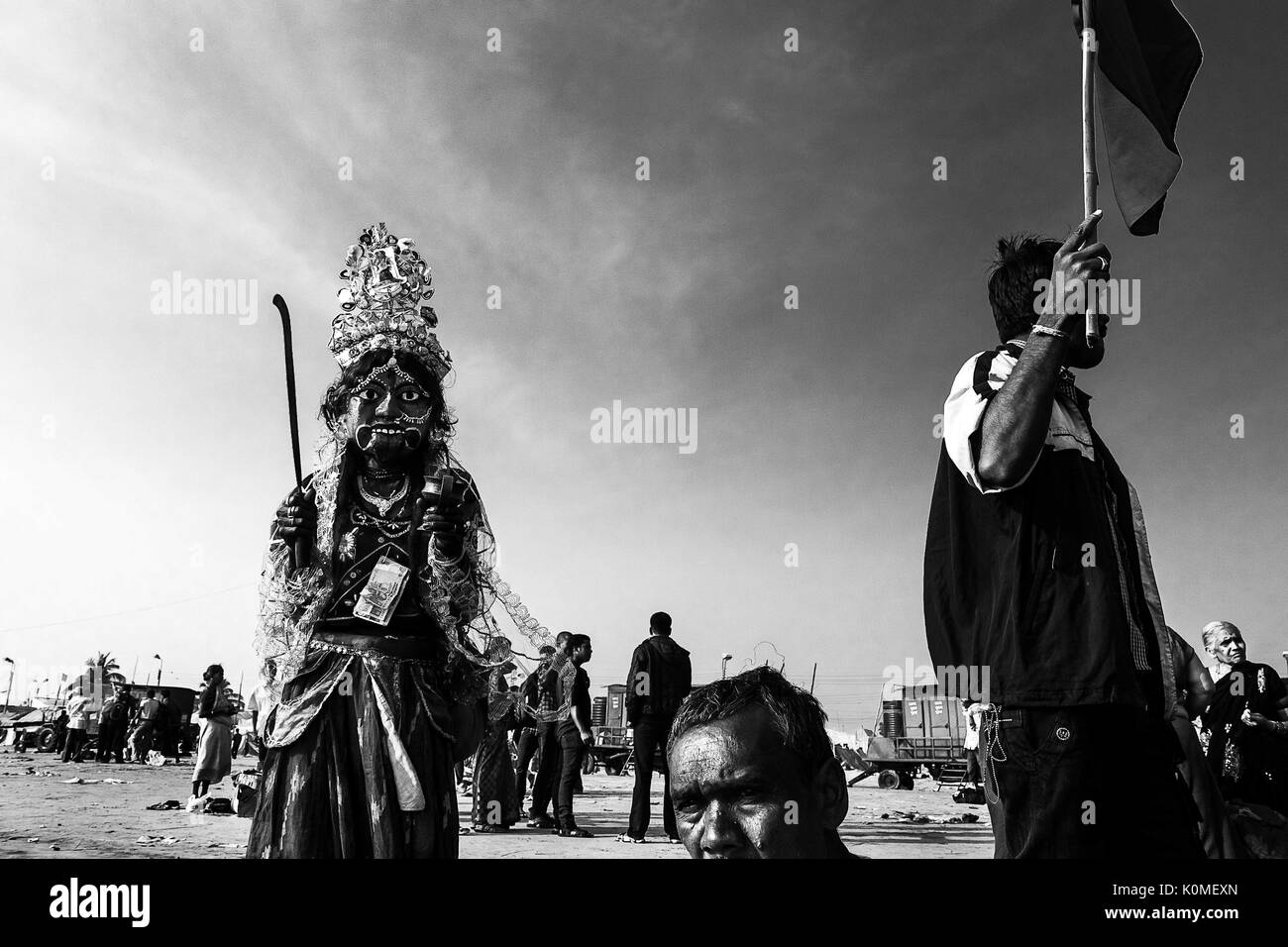 child dress as durga ganga sagar kolkata west bengal, India Asia Stock Photo