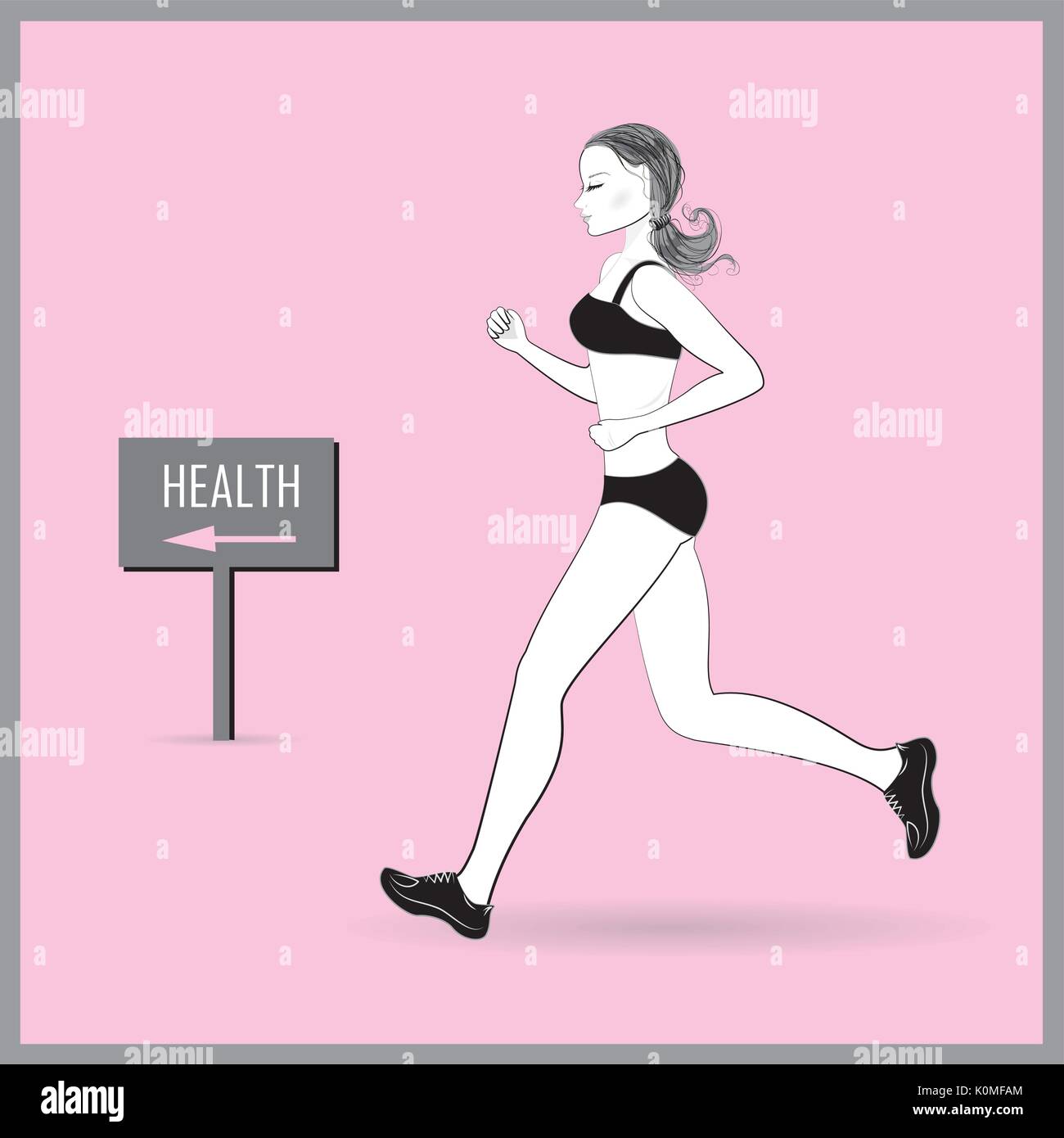 Running woman , fitness concept . Vector illustration Stock Vector ...