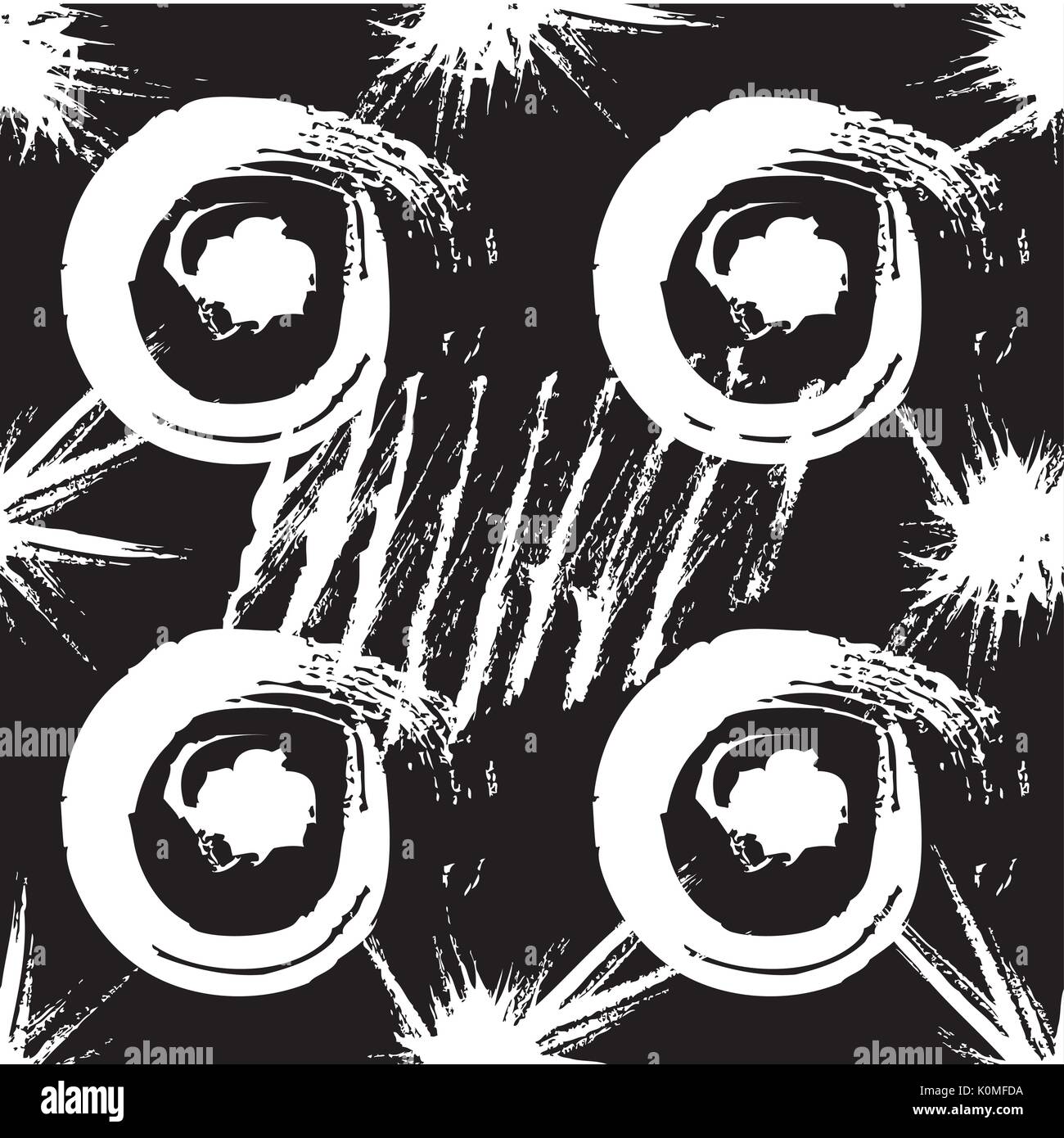 Vector seamless pattern. Abstract grunge texture with monochrome blots. Creative background with blots Stock Vector