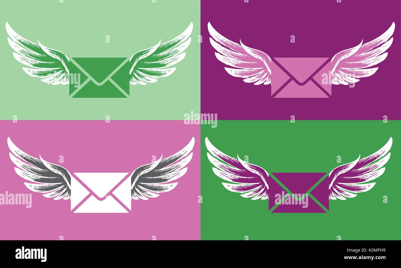 letter with wings - vector concept illustration Stock Vector Image ...