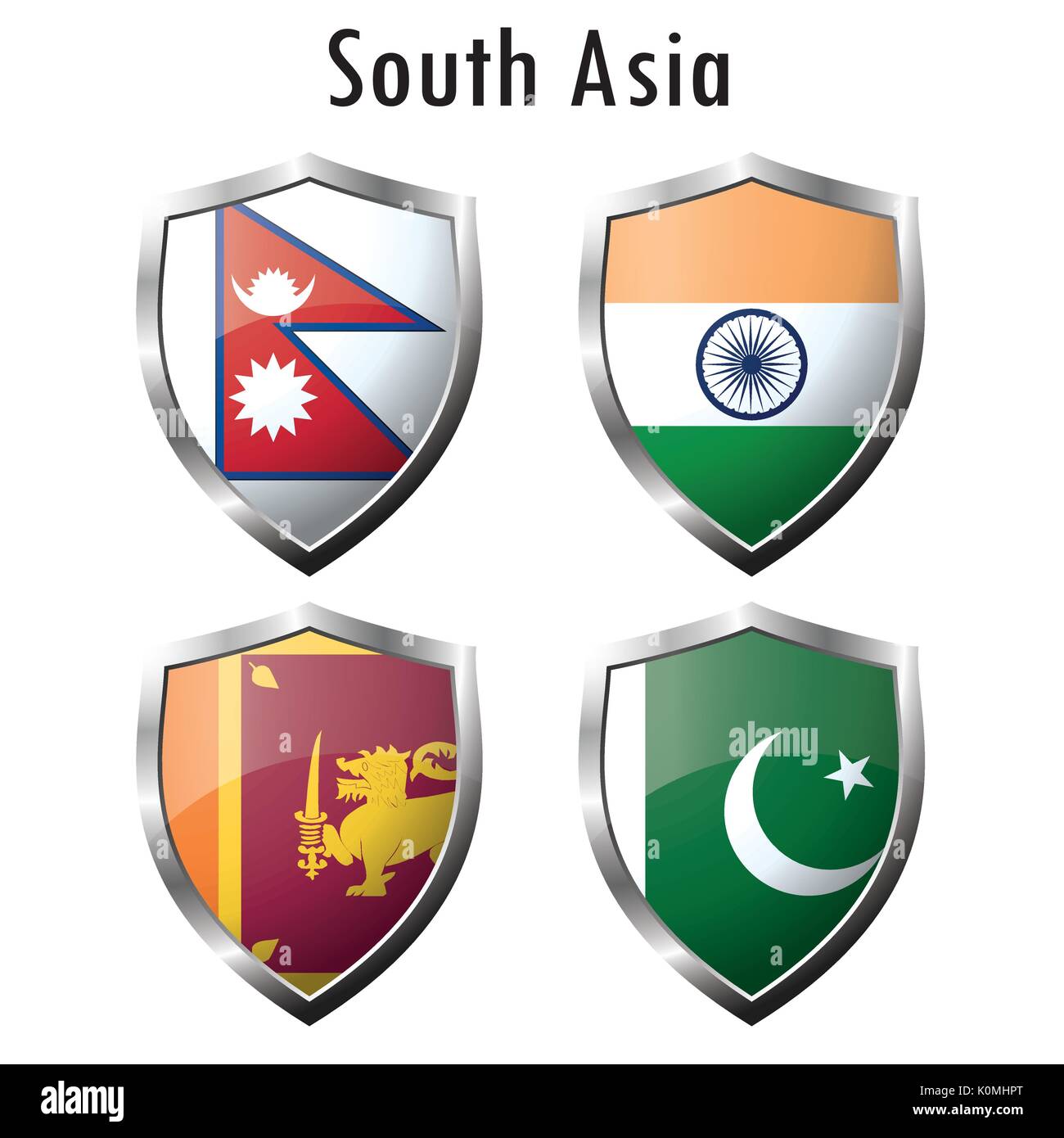 Set flag icon Stock Vector
