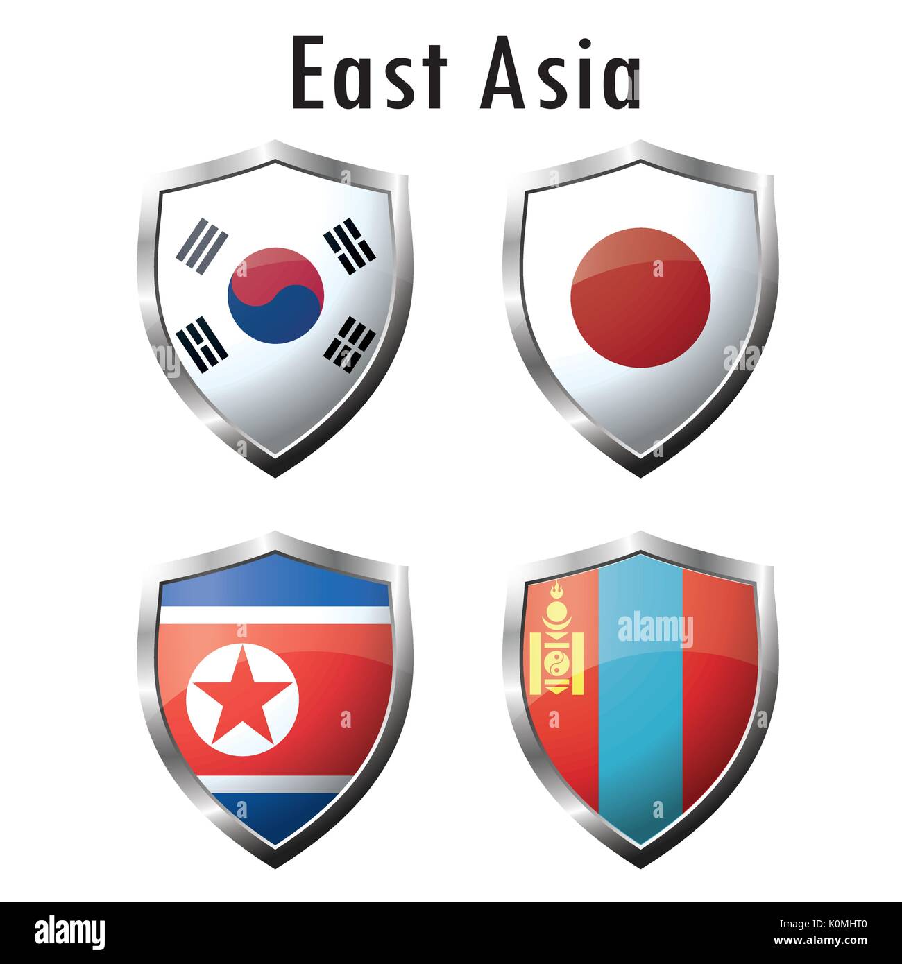Set flag icon Stock Vector
