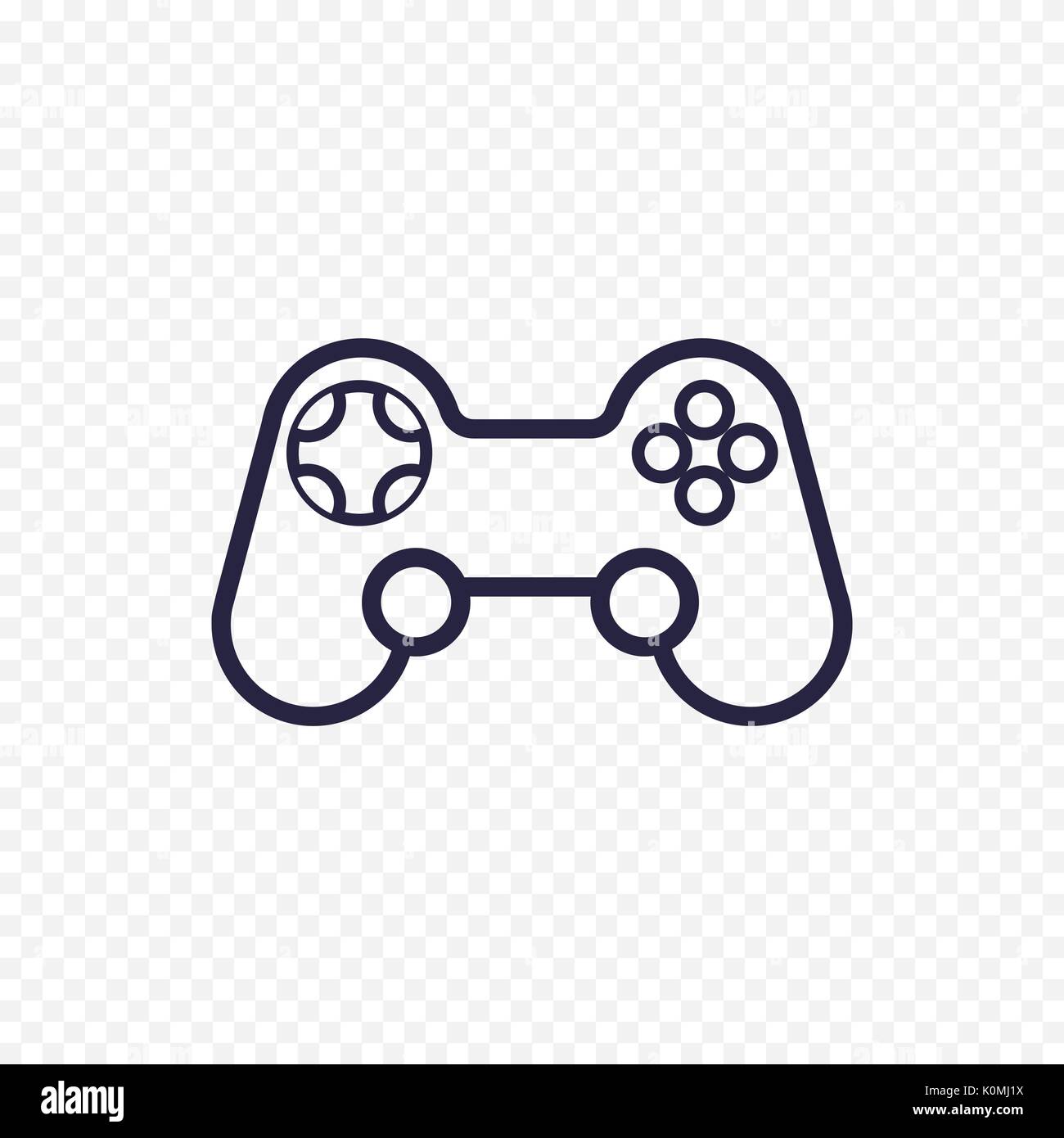 Game controller line icon. Gamepad thin linear signs for video computer game. Outline concept for websites, infographic, mobile app. Stock Vector