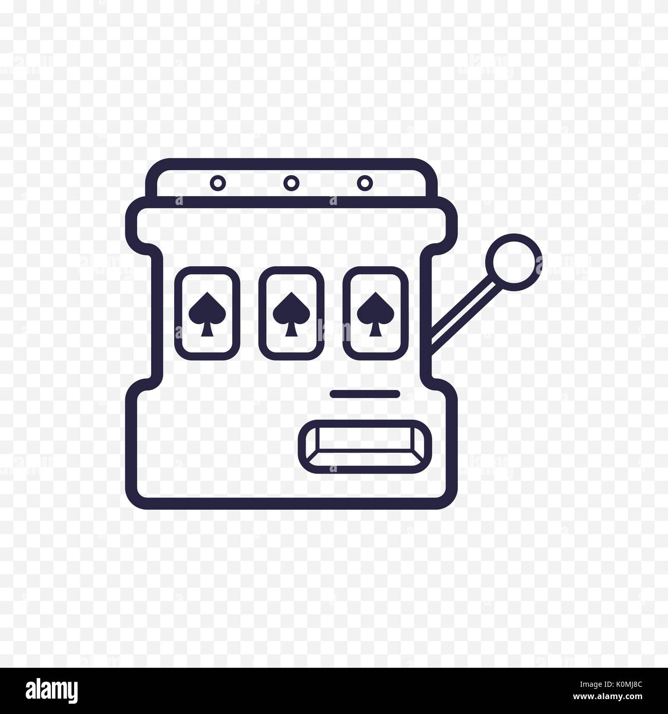 Slot mashine simple line icon. One arm bandit thin linear signs. Outline casino game simple concept for websites, infographic, mobile applications. Stock Vector